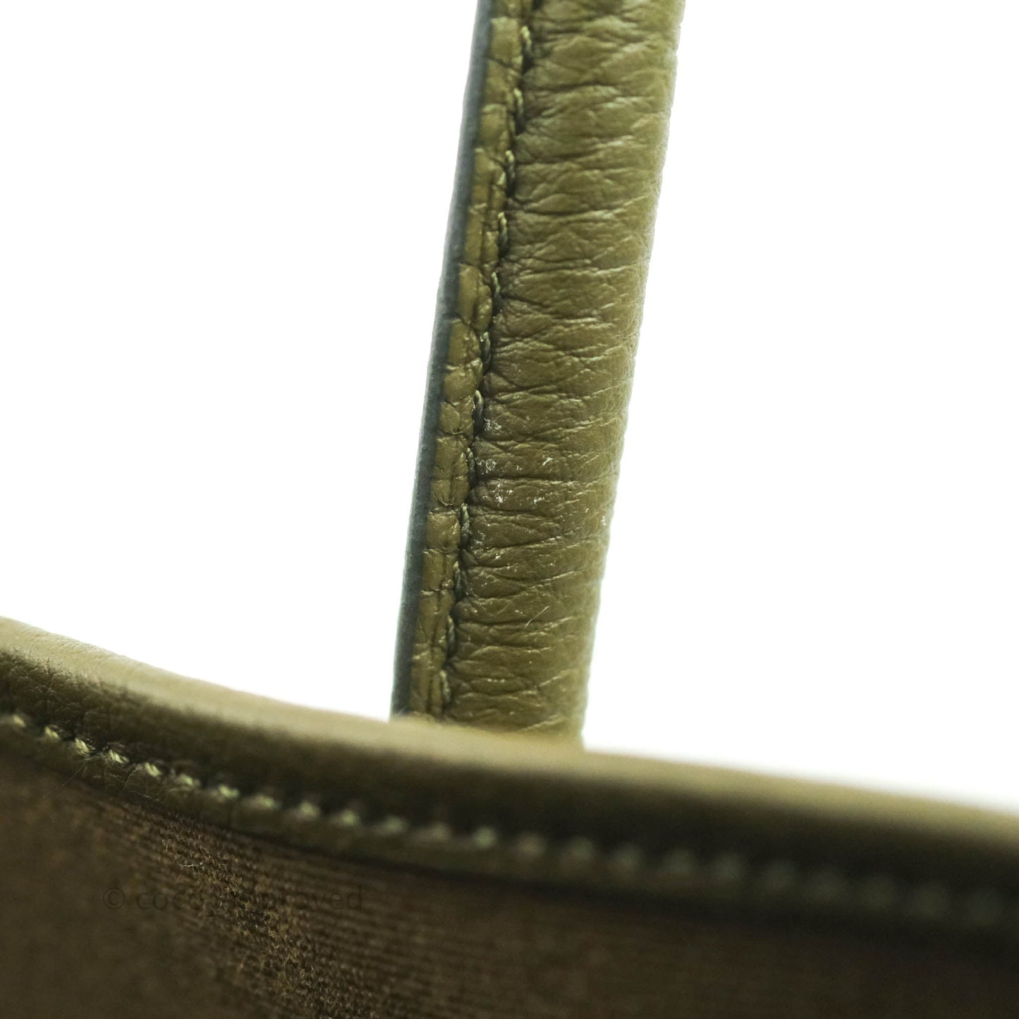 Hermès Garden Party 36 Vert Olive Canvas With Twilly & Charm