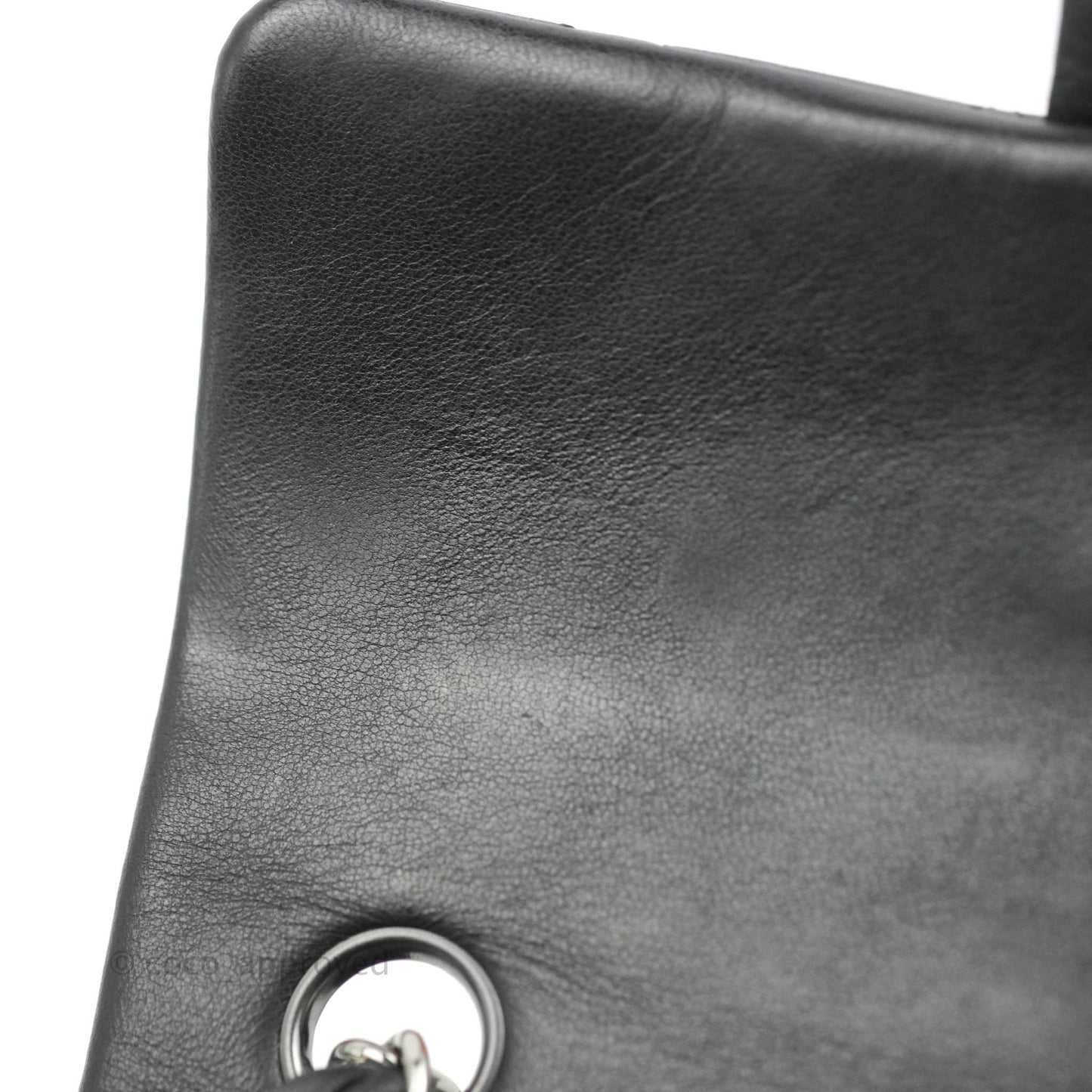Chanel Quilted Mini Rectangular Black Lambskin Dark Silver Hardware