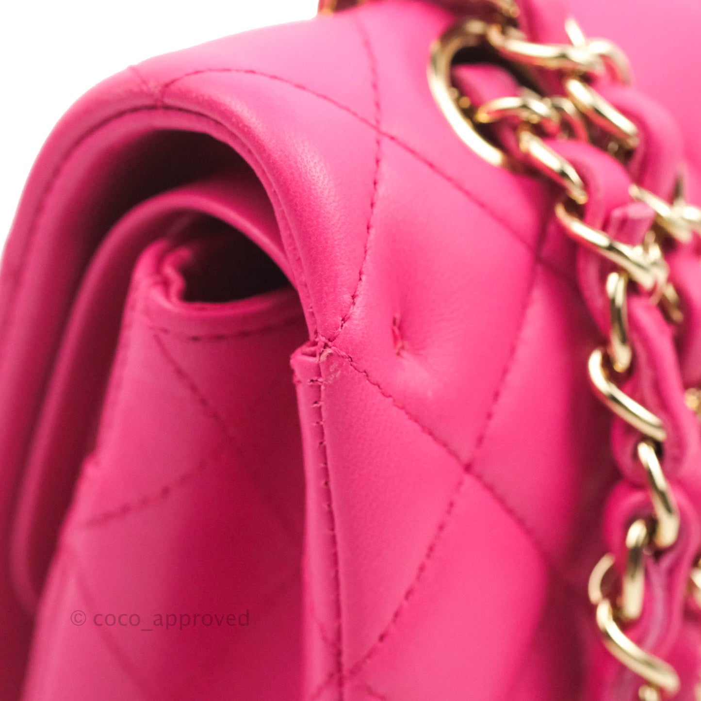 Chanel Classic M/L Medium Flap Quilted Pink Lambskin Gold Hardware