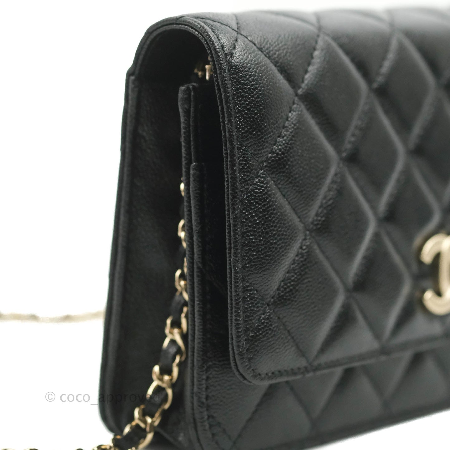 Chanel Quilted Wallet on Chain WOC Black Caviar Gold Hardware