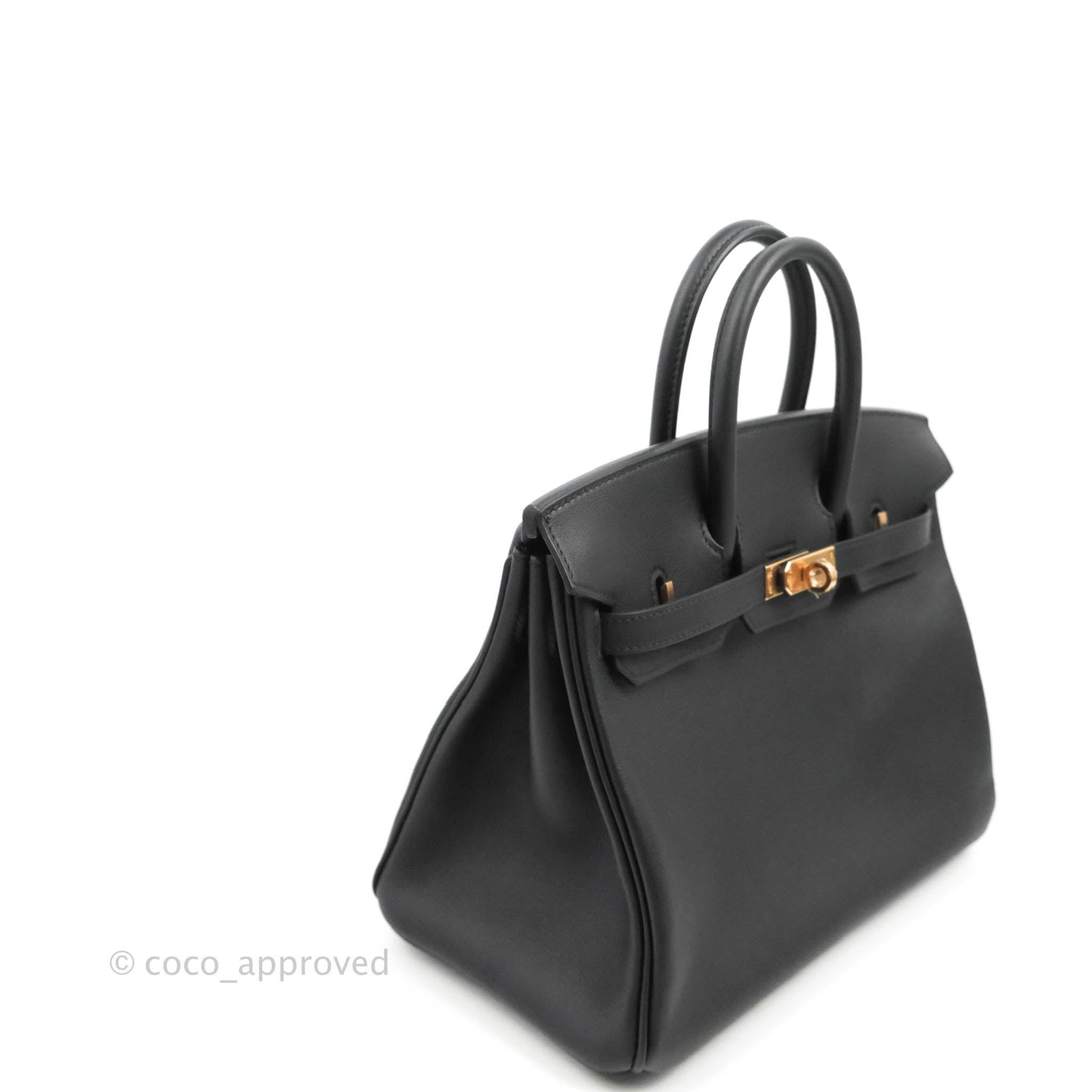 Hermes Birkin 25 Black Swift Rose Gold Hardware