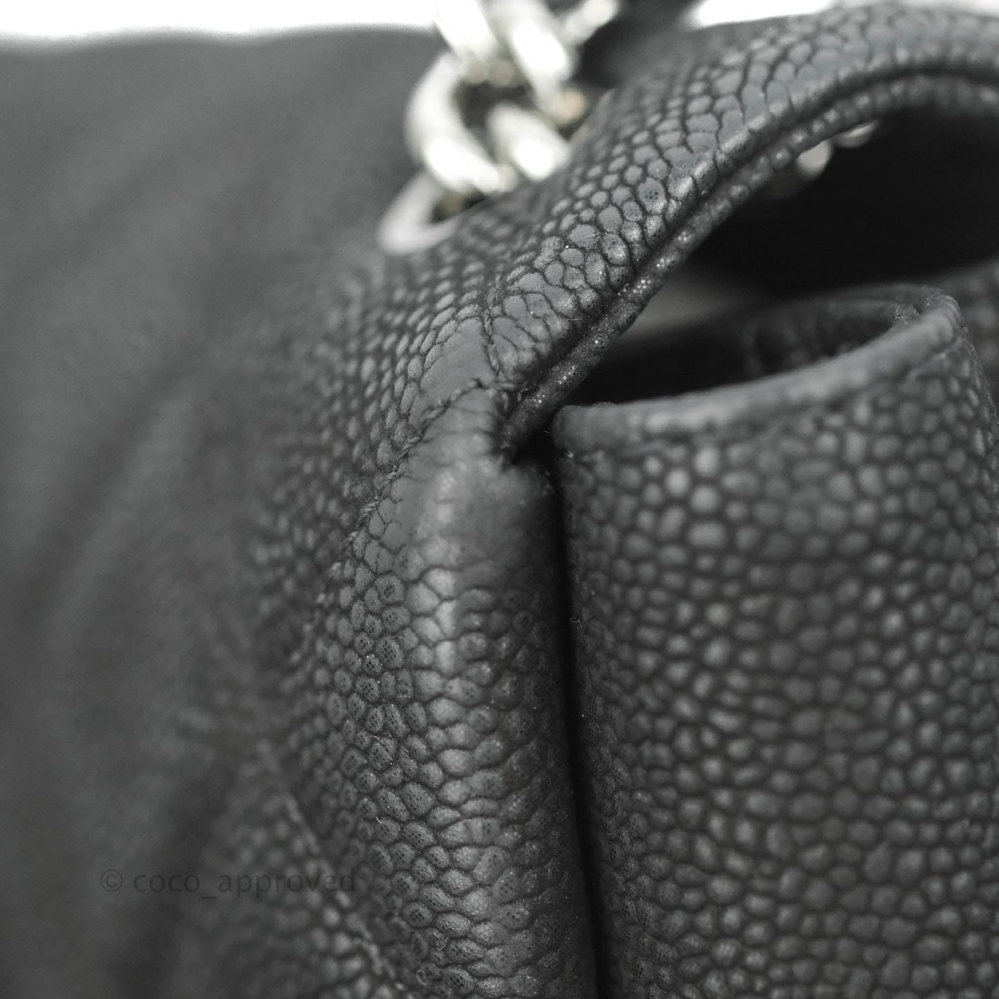Chanel Lady Pearly Flap Bag Black Caviar Silver Hardware