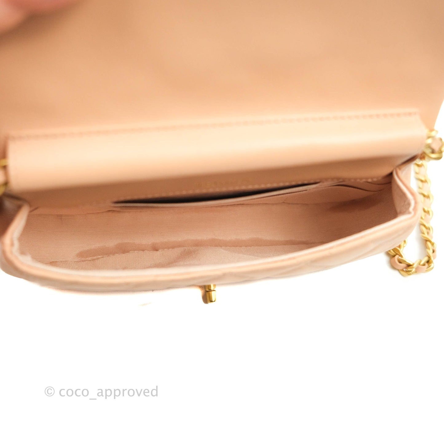 Chanel Clutch with Chain Beige Calfskin Aged Gold Hardware 21B