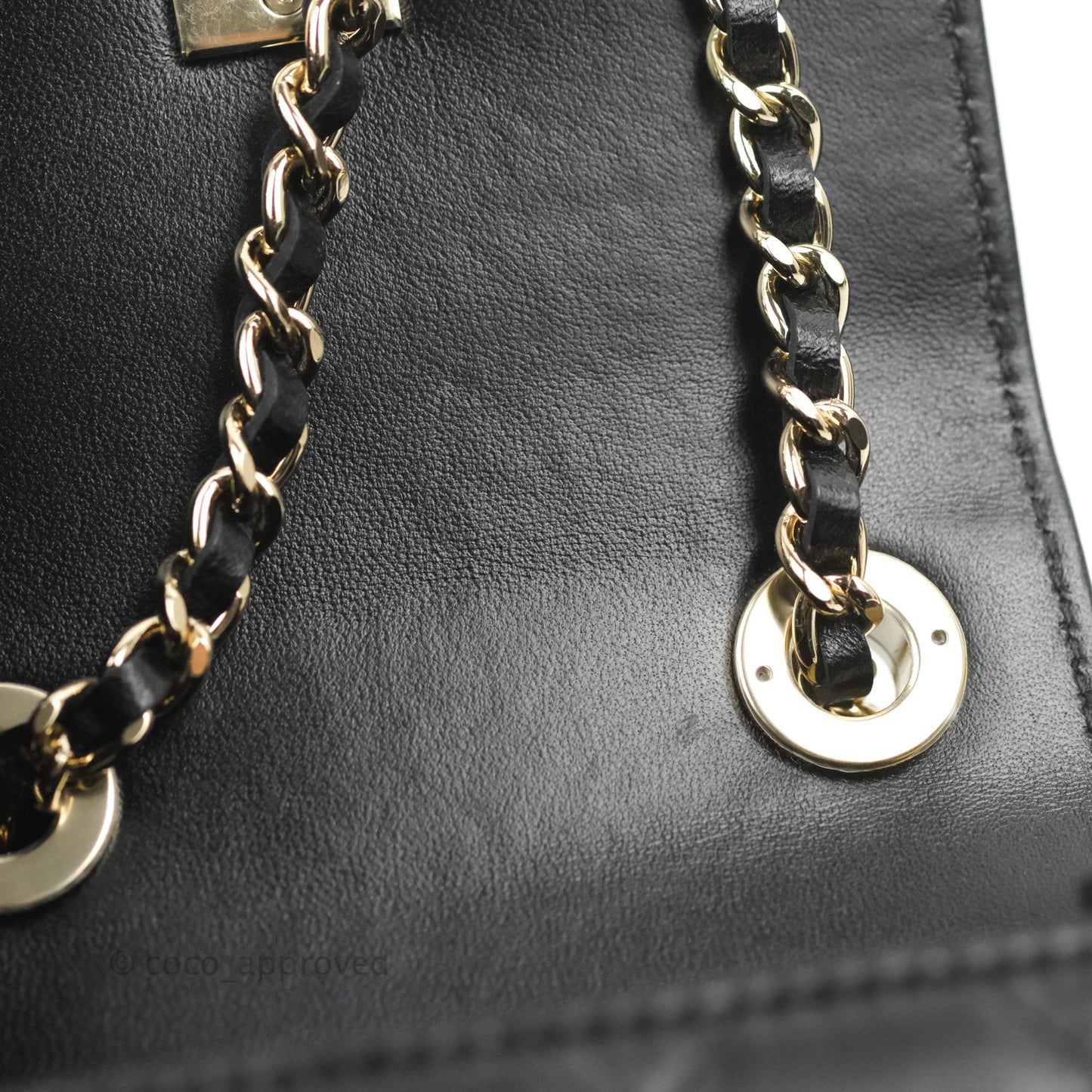 Chanel Mini Quilted Trendy CC Clutch With Chain Black Lambskin Gold Hardware