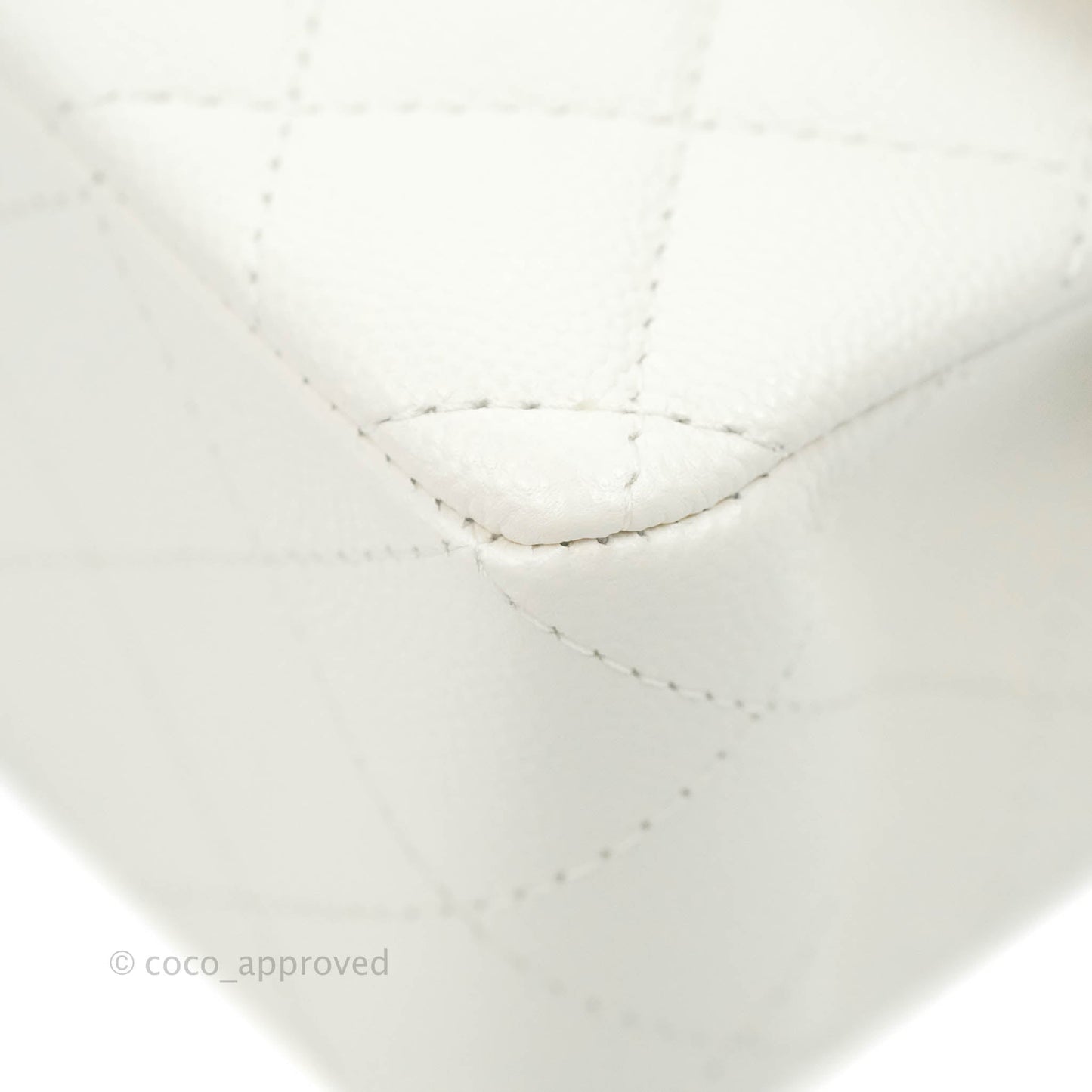 Chanel Classic Small S/M Flap White Caviar Gold Hardware