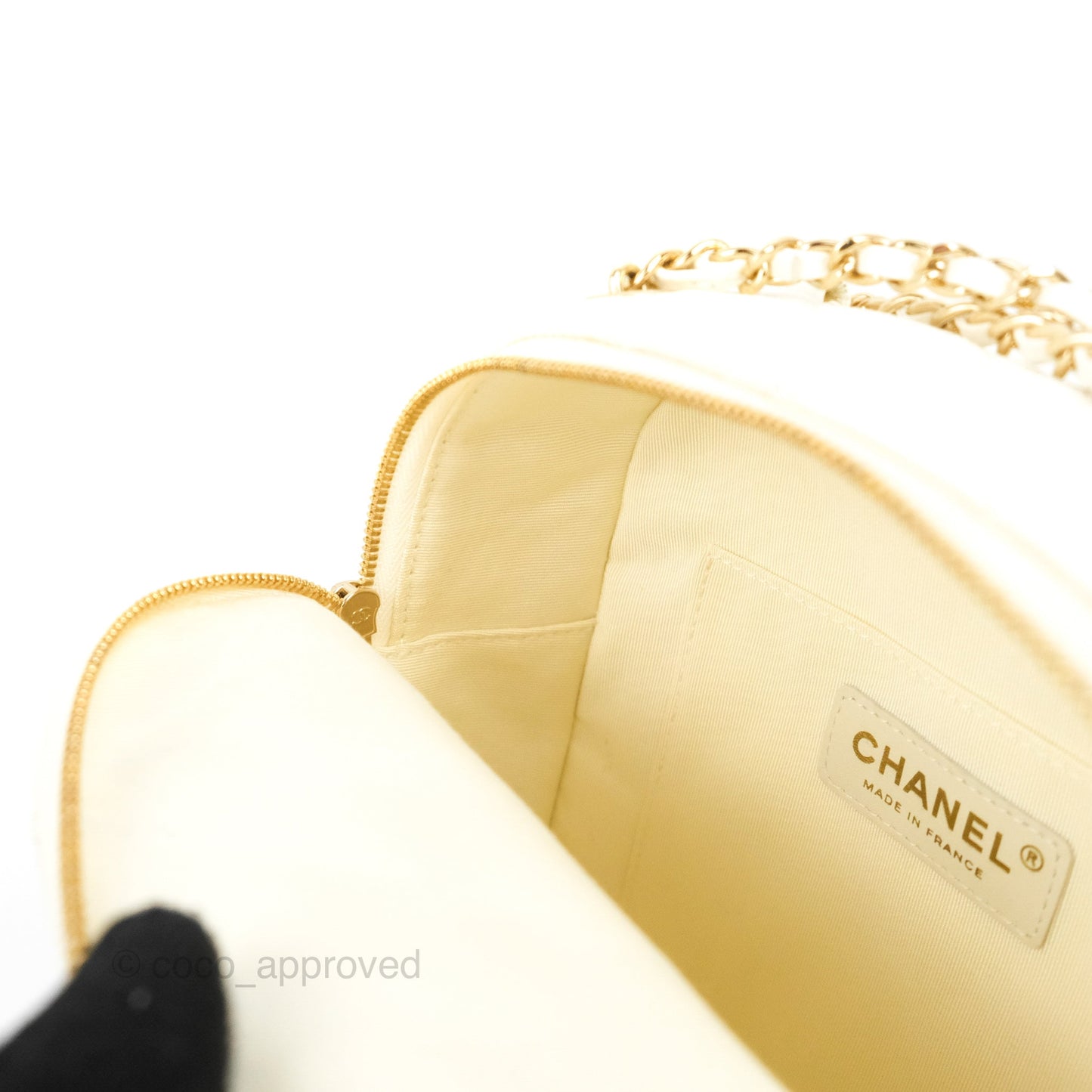 Chanel Quilted Small CC Day Backpack Ivory Caviar Gold Hardware