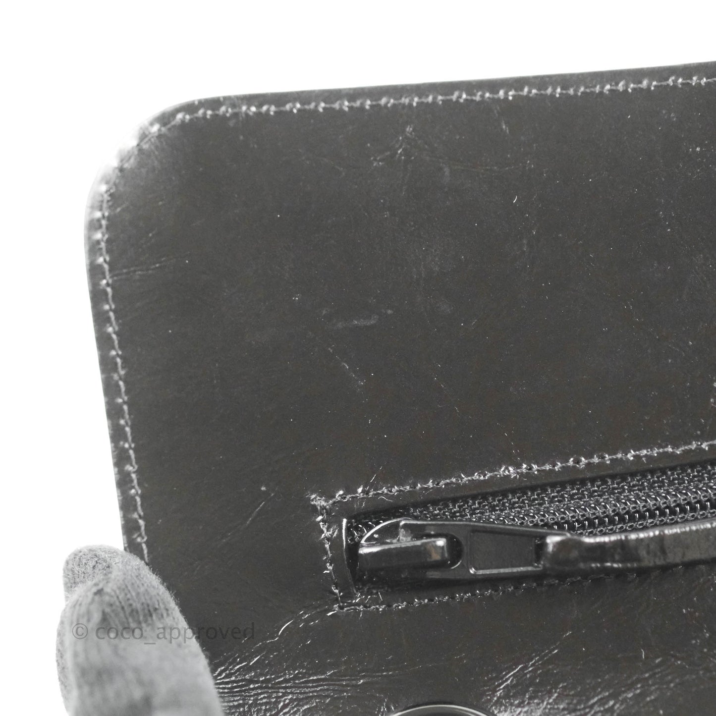Chanel Small Classic Quilted Flap So Black Glazed Crumpled Calfskin