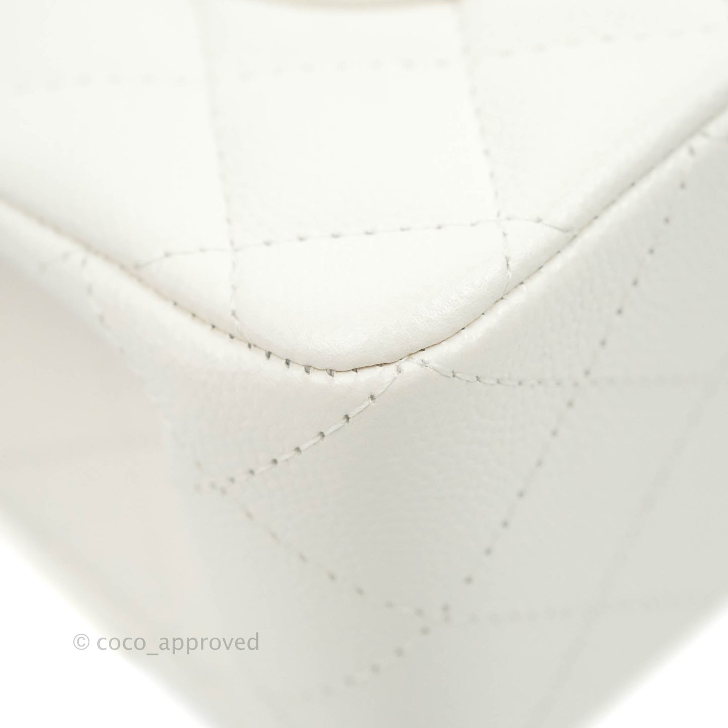 Chanel Classic Small S/M Flap White Caviar Gold Hardware