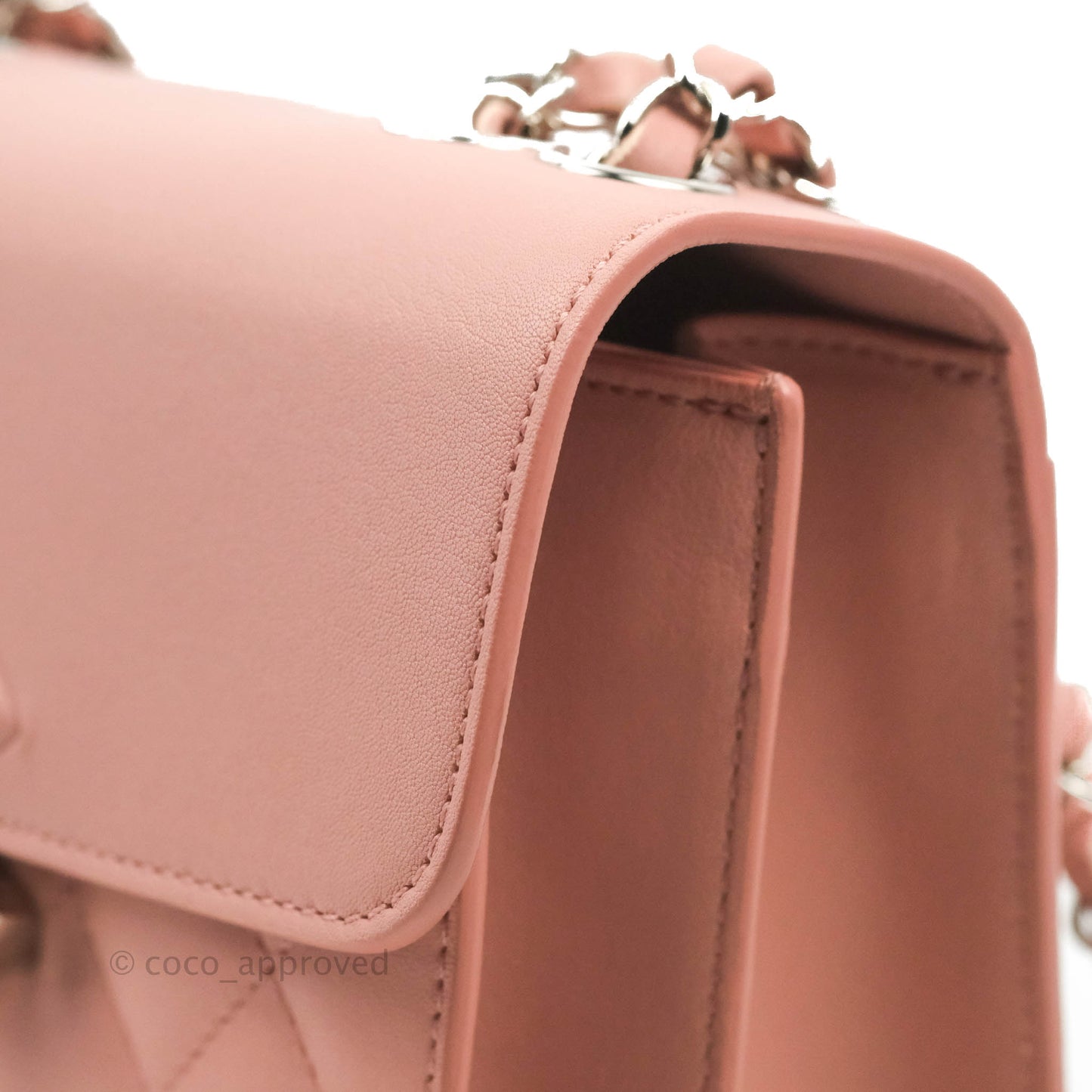 Chanel Small CC Box Flap Bag Pink Calfskin Silver Hardware