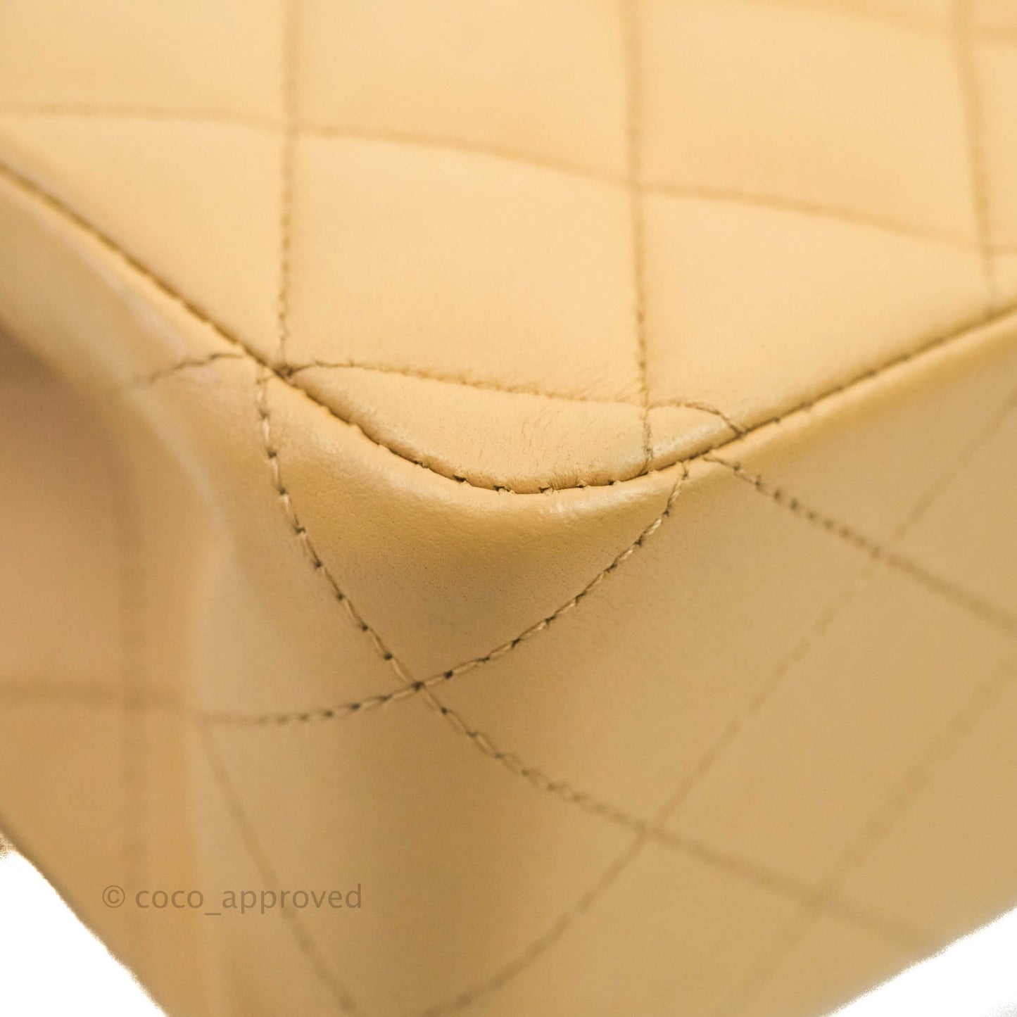 Classic M/L Medium Flap Quilted Dark Beige Lambskin Silver Hardware