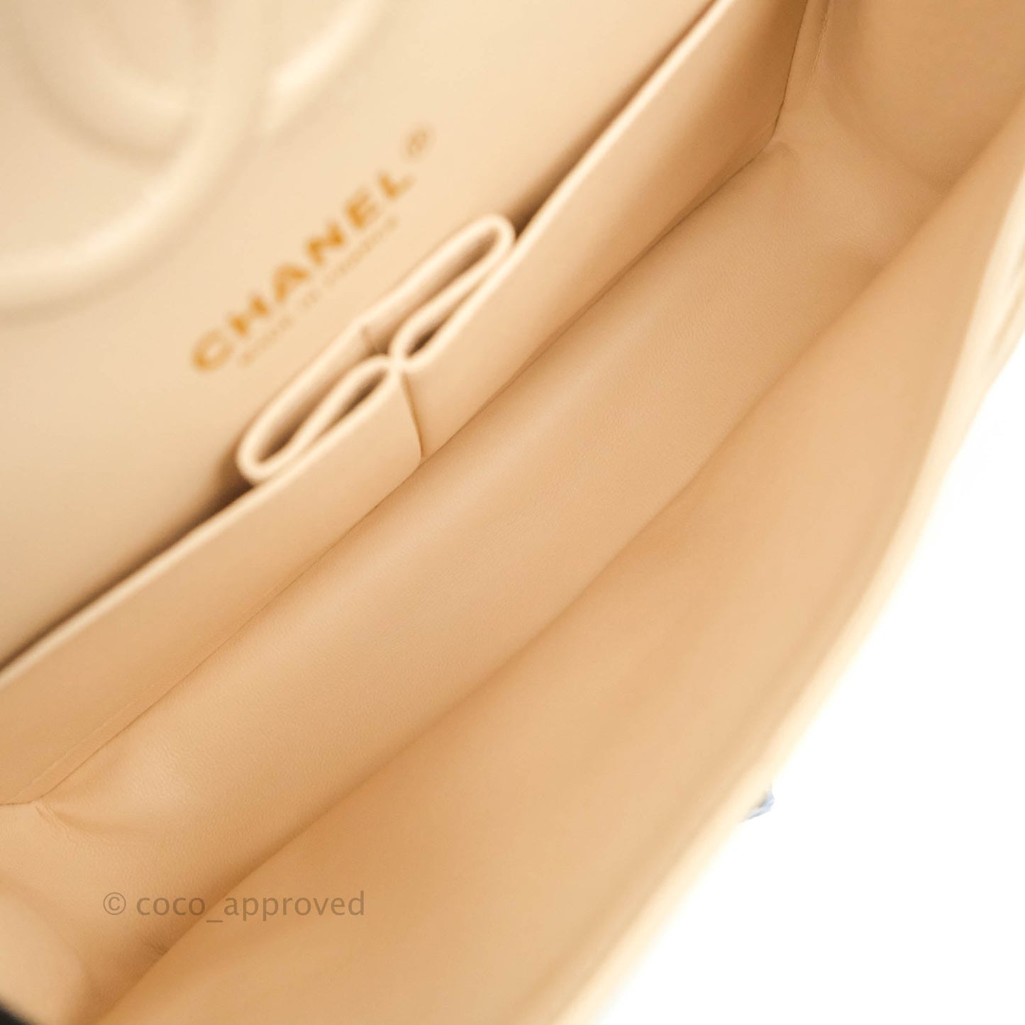 Chanel S/M Small Chevron Classic Flap Beige Caviar Gold Hardware 21S