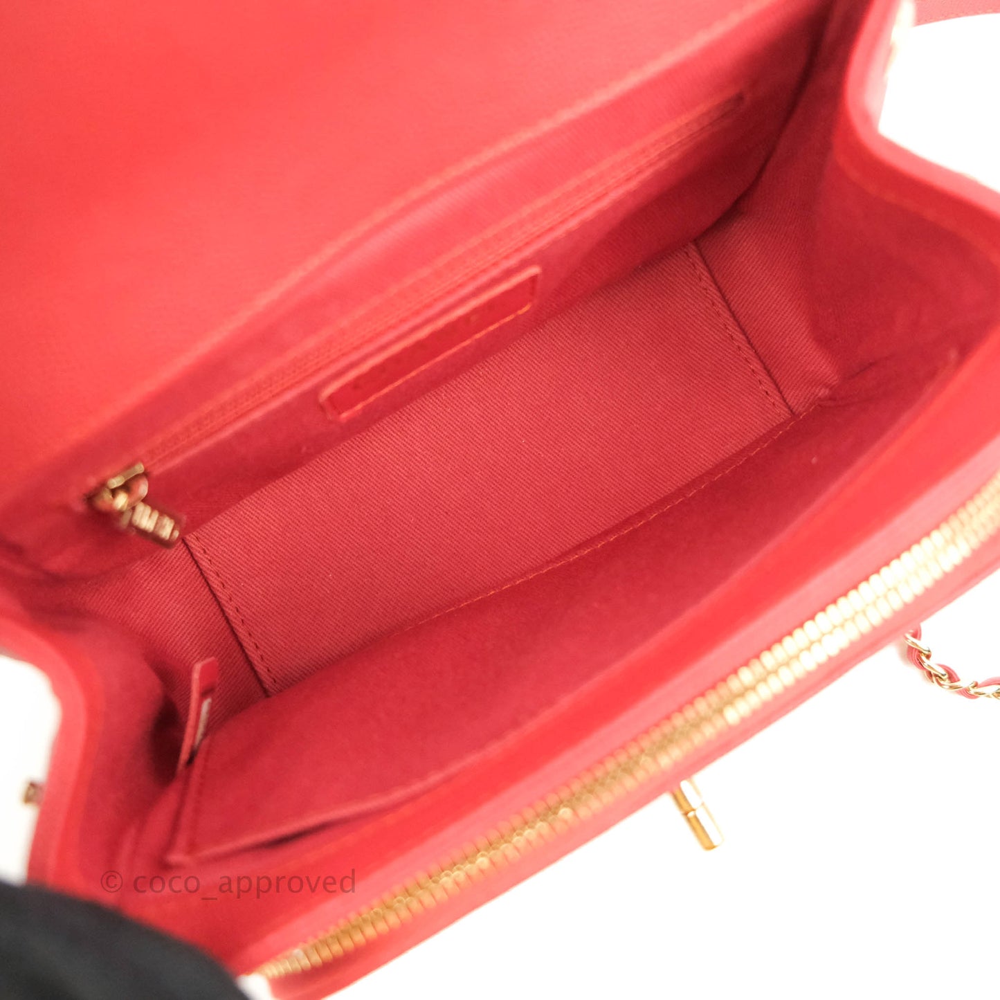 Chanel Quilted Small Business Affinity Flap Red Caviar Gold Hardware
