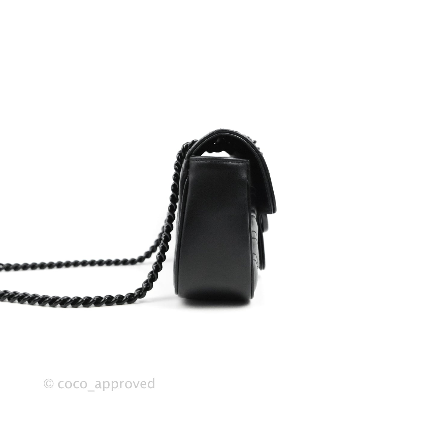 Gucci Chevron GG Marmont Matelassé Mini Bag So Black Black Hardware