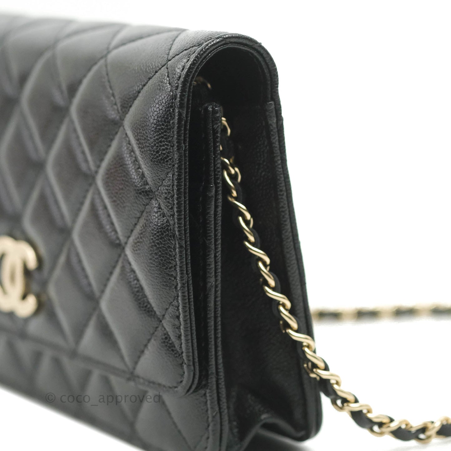 Chanel Quilted Wallet on Chain WOC Black Caviar Gold Hardware
