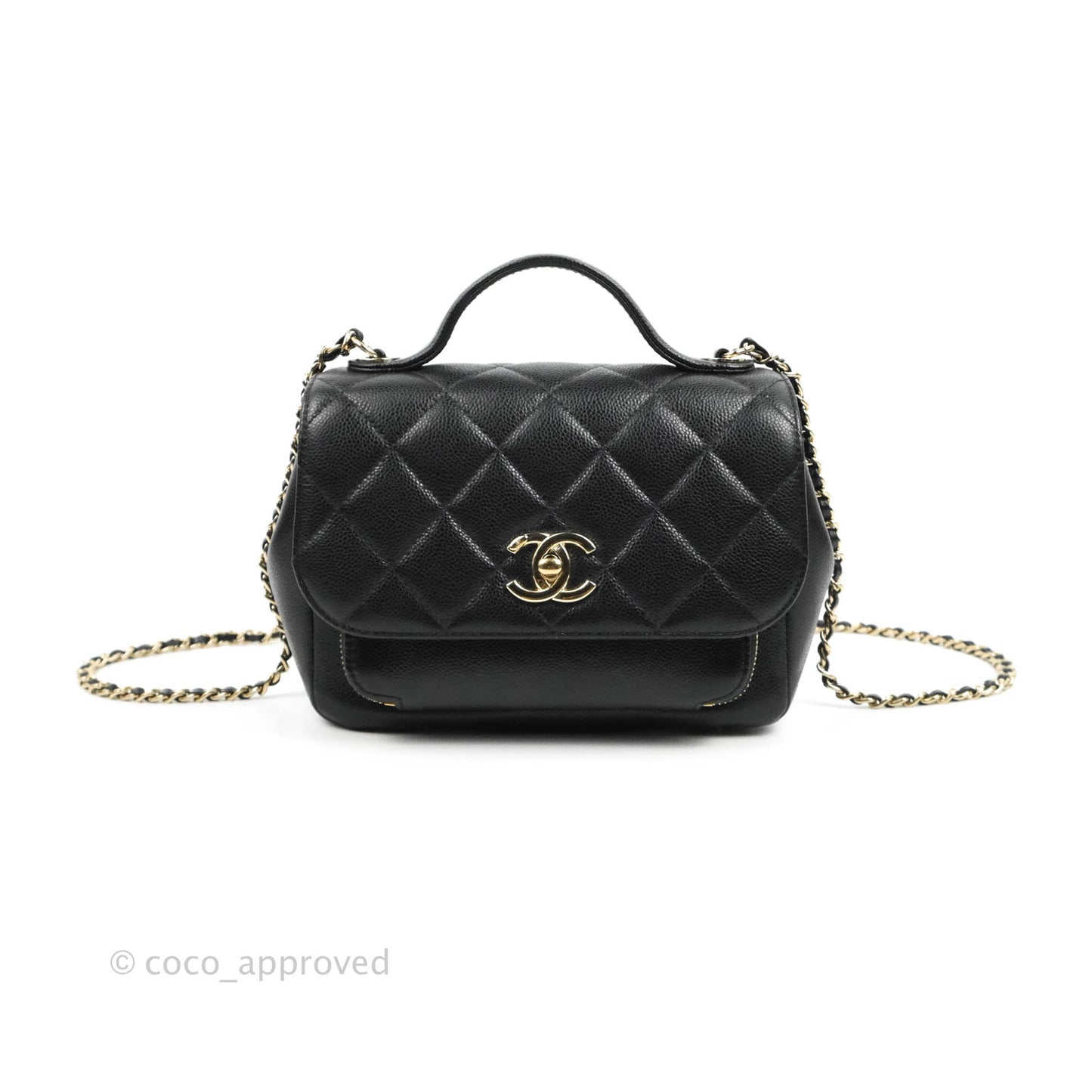 Chanel Quilted Small Business Affinity Flap Black Caviar Gold Hardware