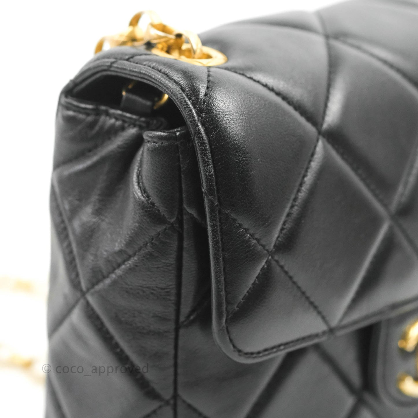 Chanel Quilted Square Flap Bijoux Chain Strap Black Aged Gold Hardware