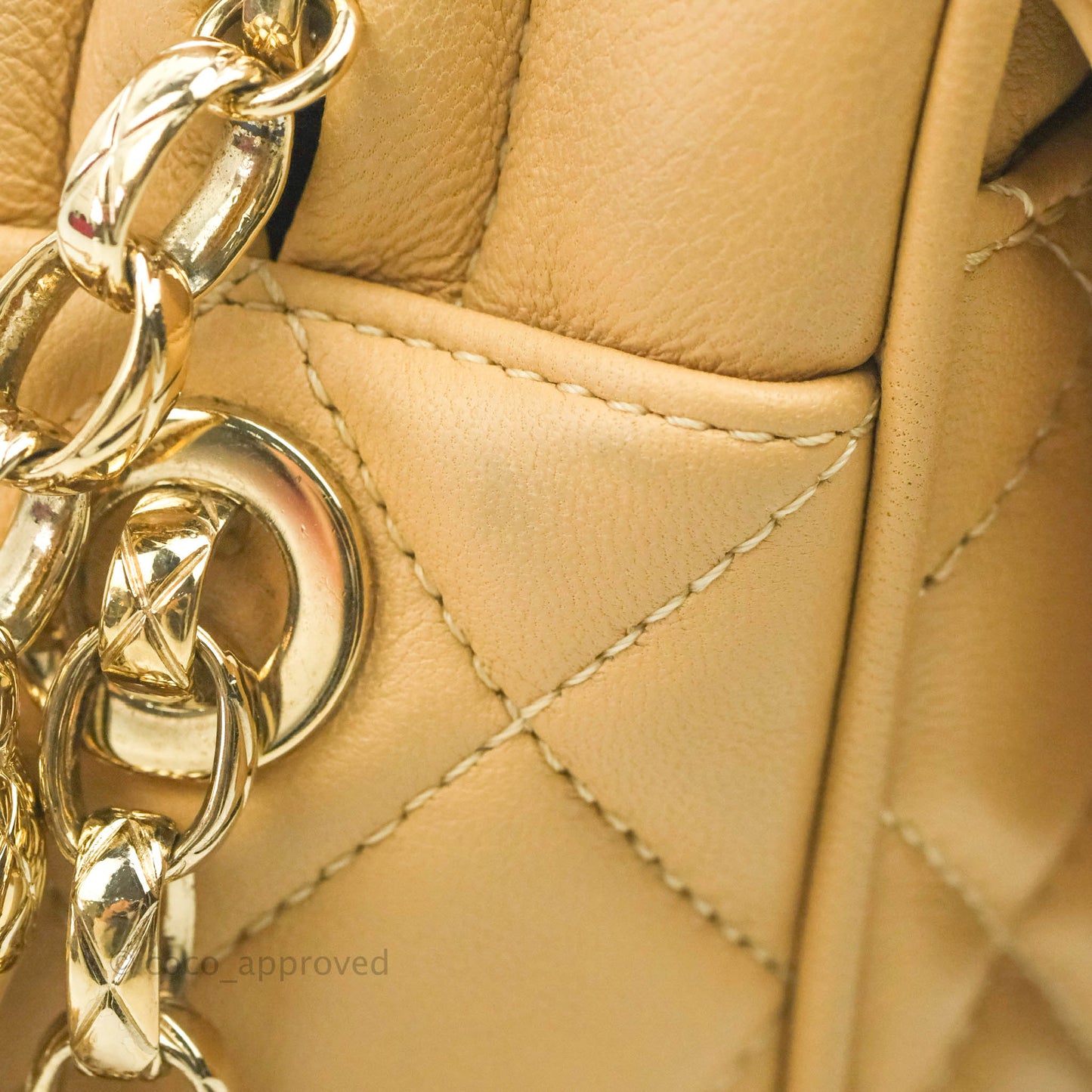 Chanel Calfskin Coco Vintage Camera Case Beige Gold Hardware