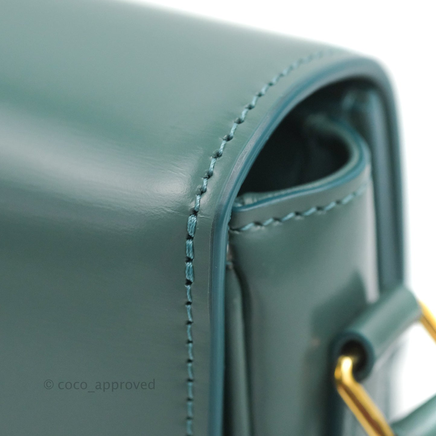 Celine Teen Triomphe Bag Shiny Calfskin Green Smoke