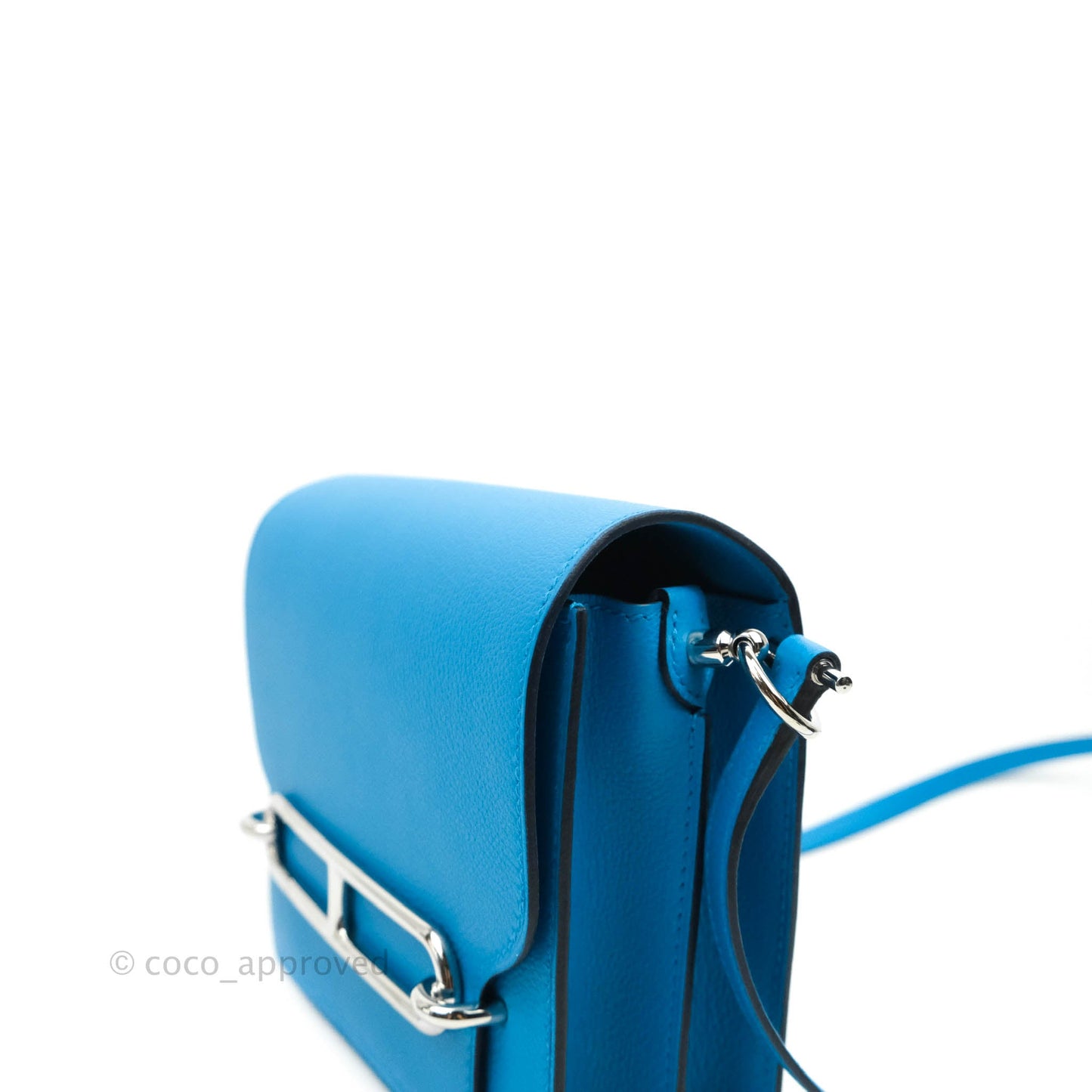 Hermès Roulis Mini 18 Bleu Frida Evercolor Palladium Hardware