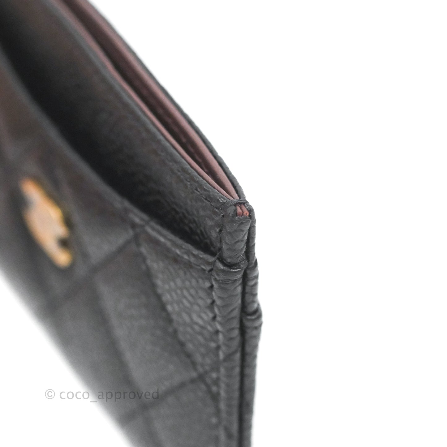 Chanel Classic Flat Card Holder Black Caviar Gold Hardware