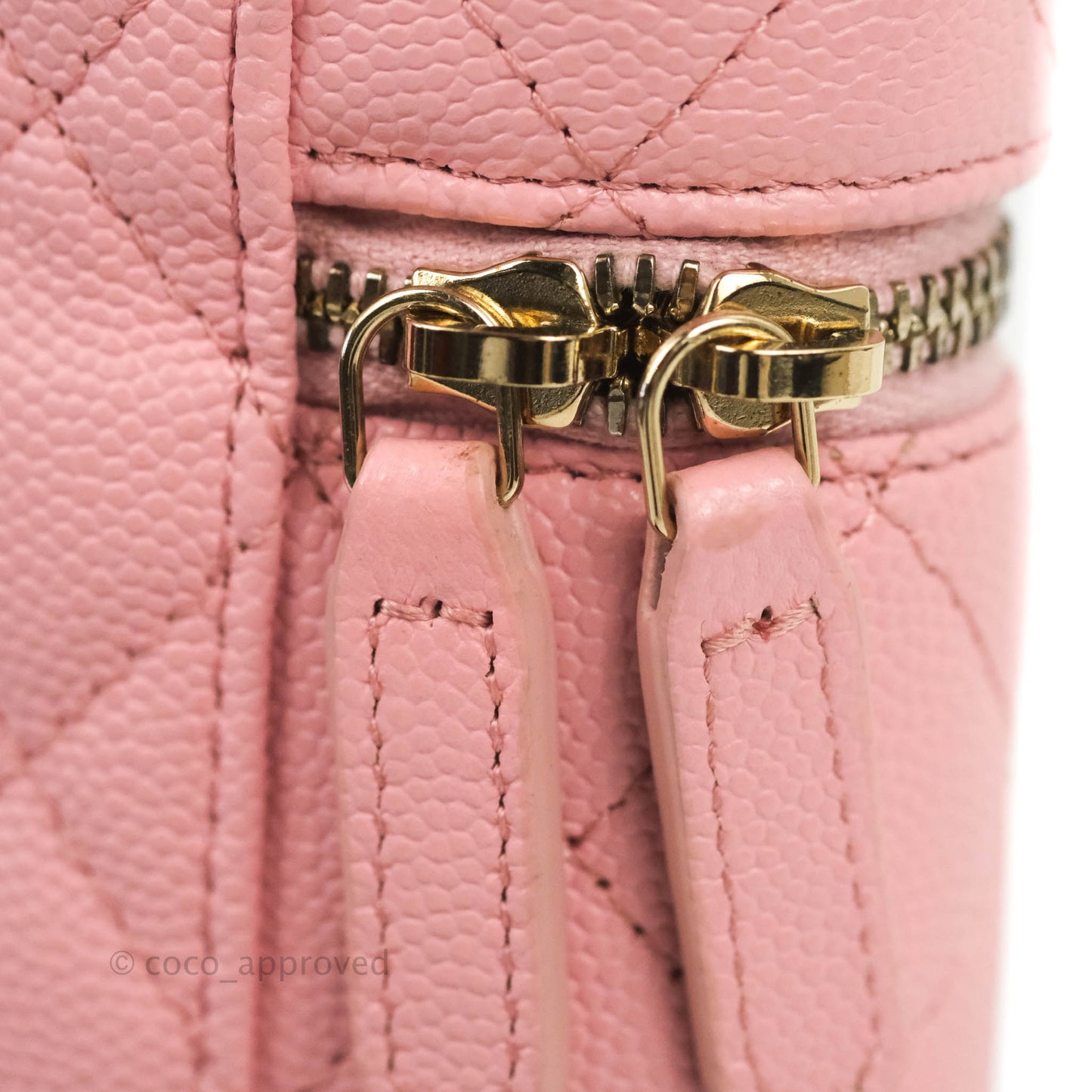 Chanel Vanity Phone Holder With Chain Pink Caviar Gold Hardware