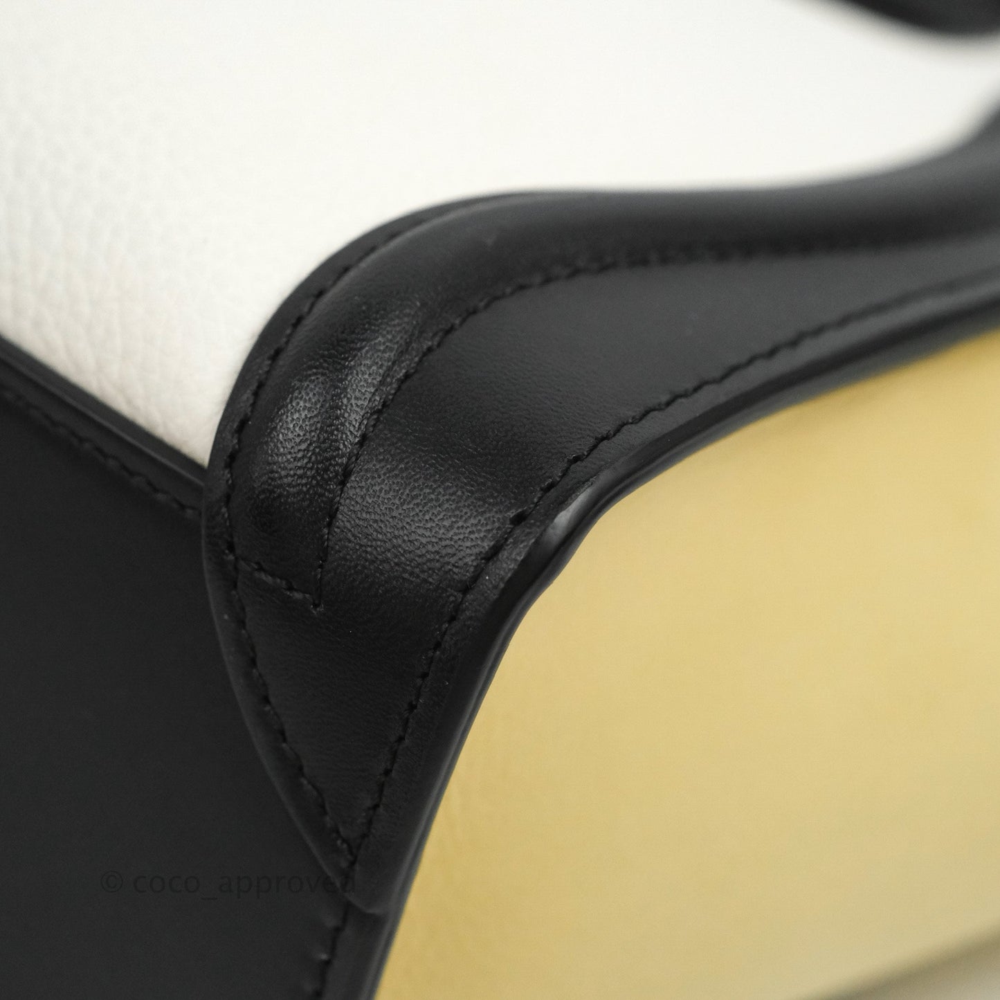 Celine Nano Luggage Bag Tricolour Light Beige/White/Black Grained Calfskin