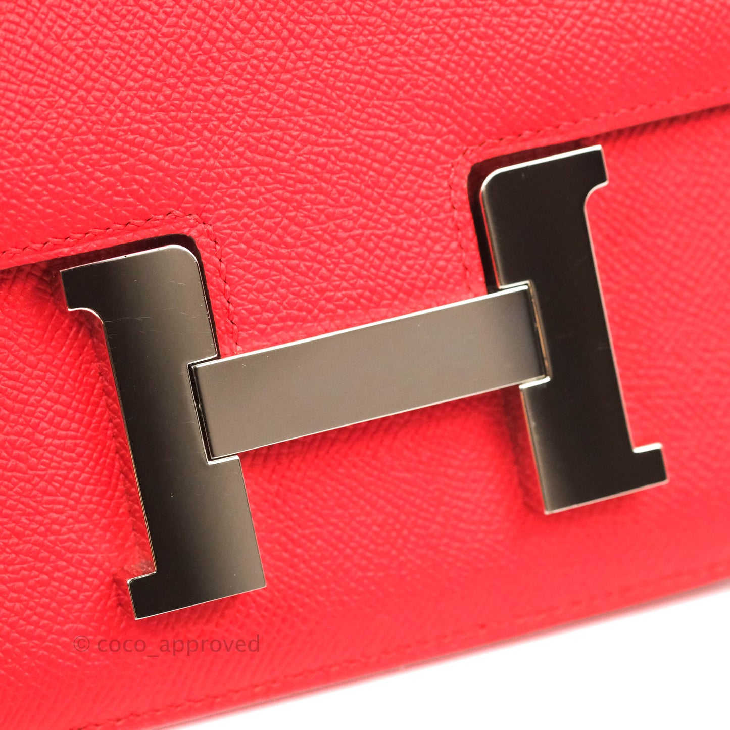 Hermès Constance 24 Rouge De Coeur Veau Epsom Palladium Hardware