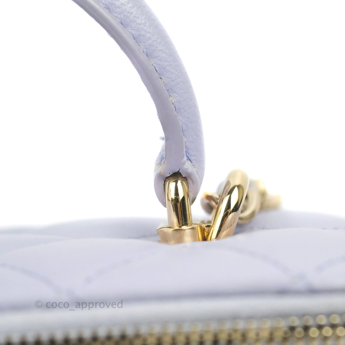 Chanel Vanity Rectangular Top Handle Lilac Lambskin Gold Hardware