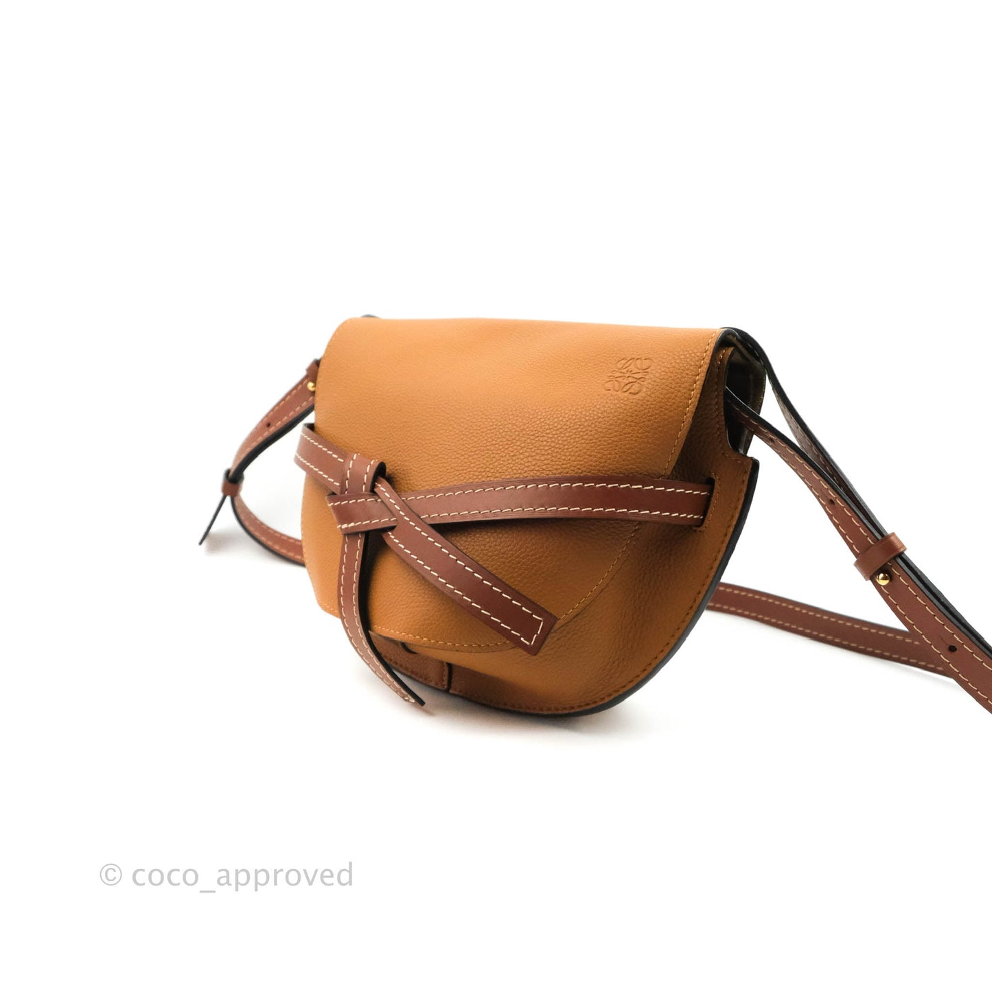 Loewe Small Gate Bag Light Caramel/Pecan Grained Calfskin