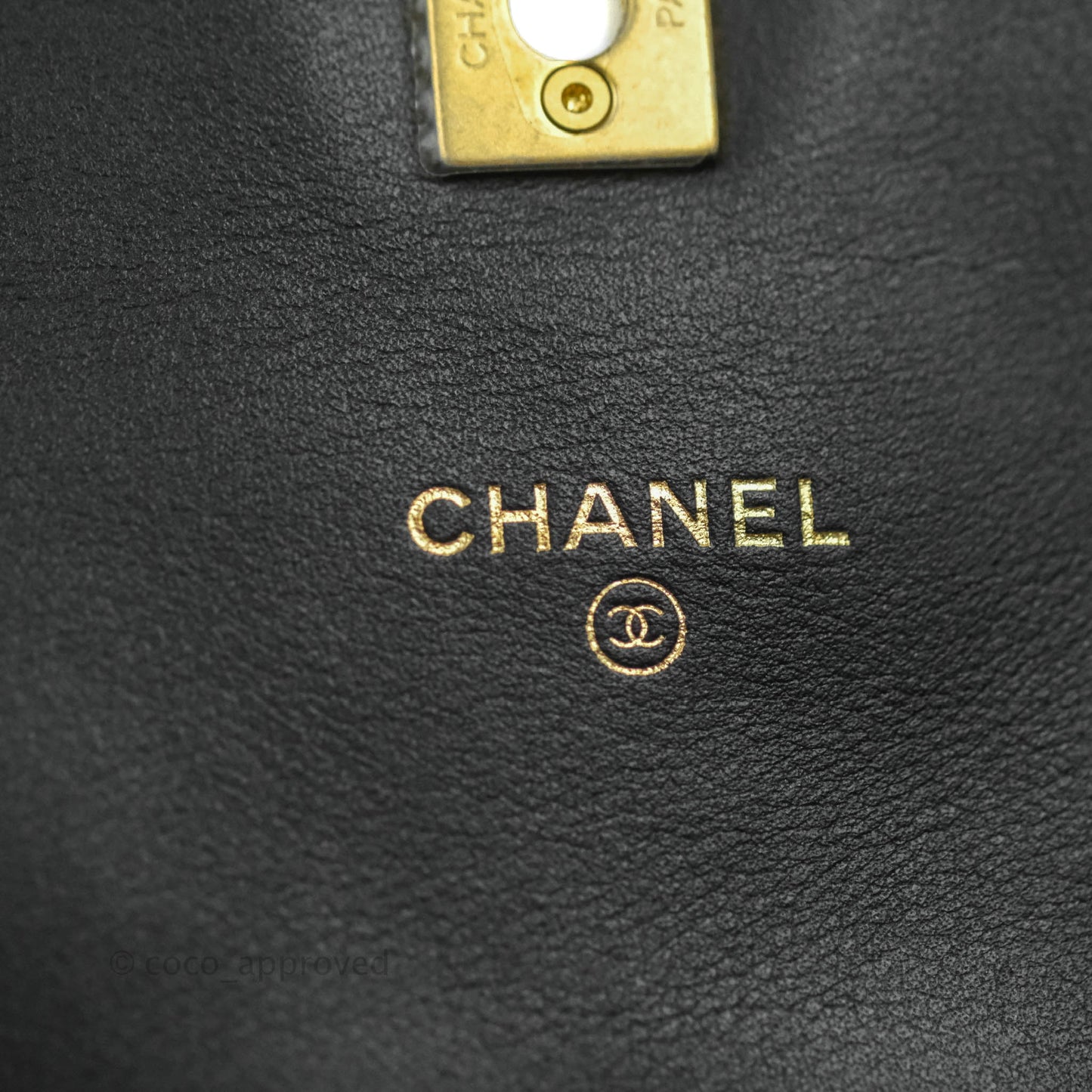 Chanel Clutch with Chain Black Calfskin Aged Gold Hardware