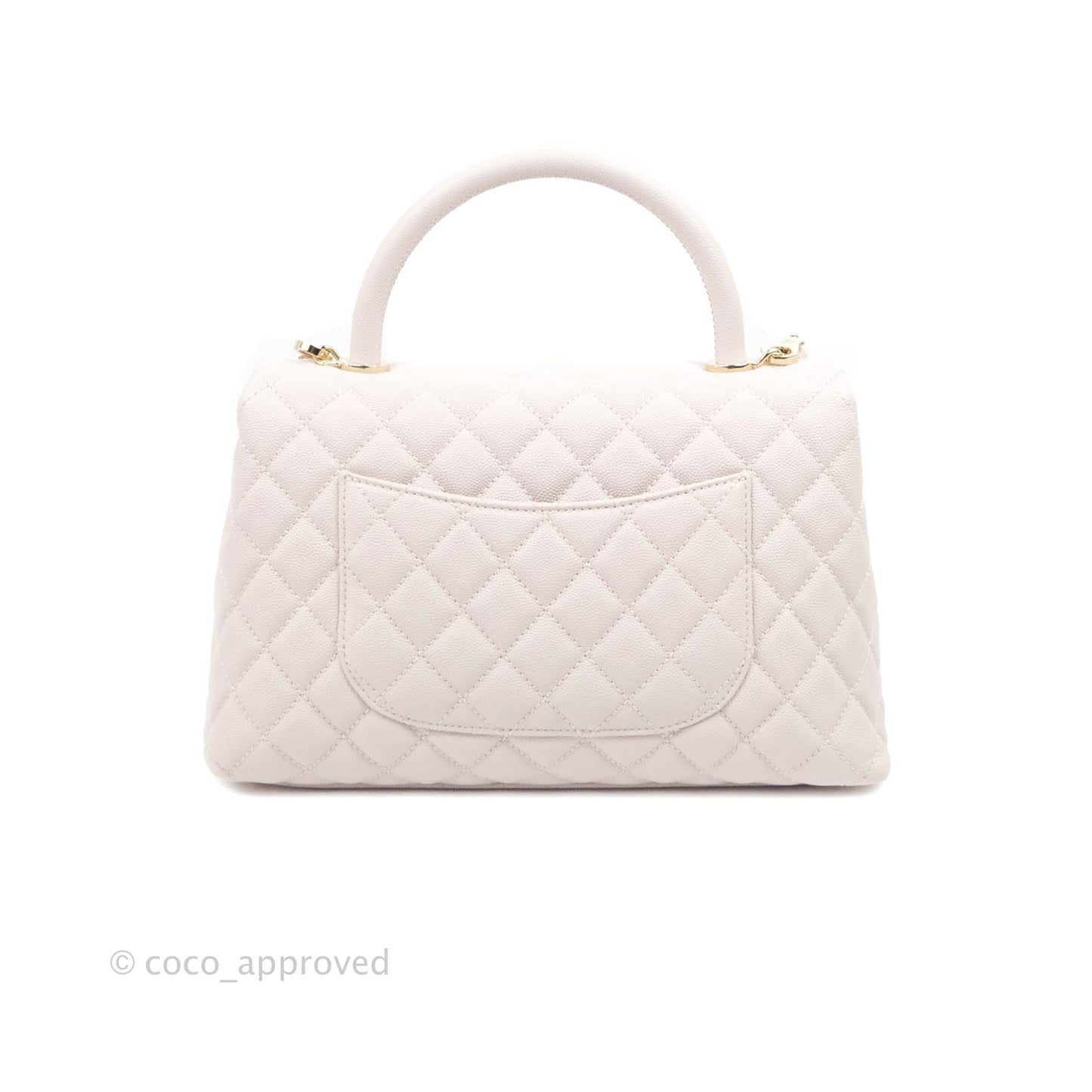 Chanel Medium Coco Handle Quilted Light Lilac Pink Caviar Gold Hardware