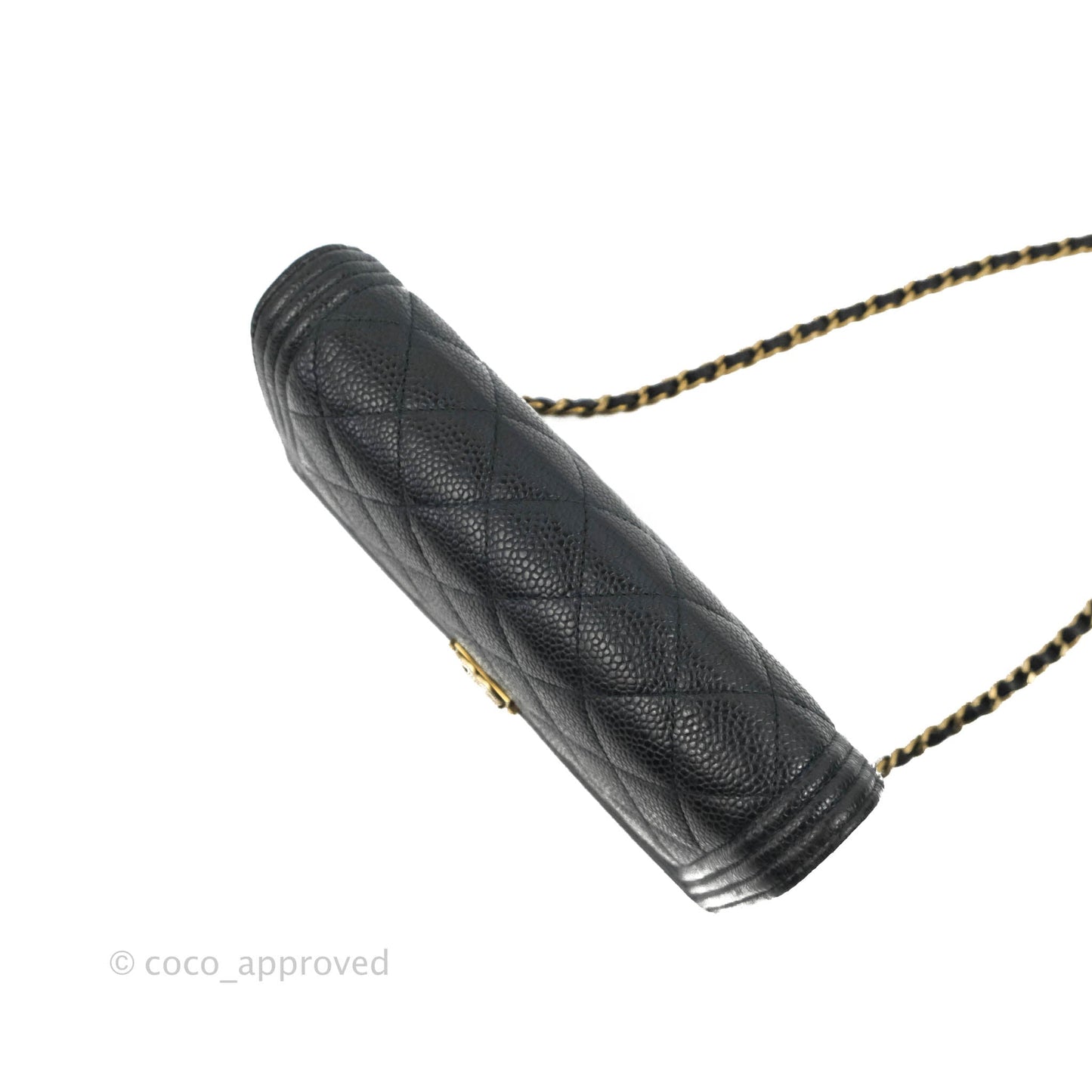 Chanel Boy Wallet on Chain WOC Ver Dark Navy Caviar Aged Gold Hardware