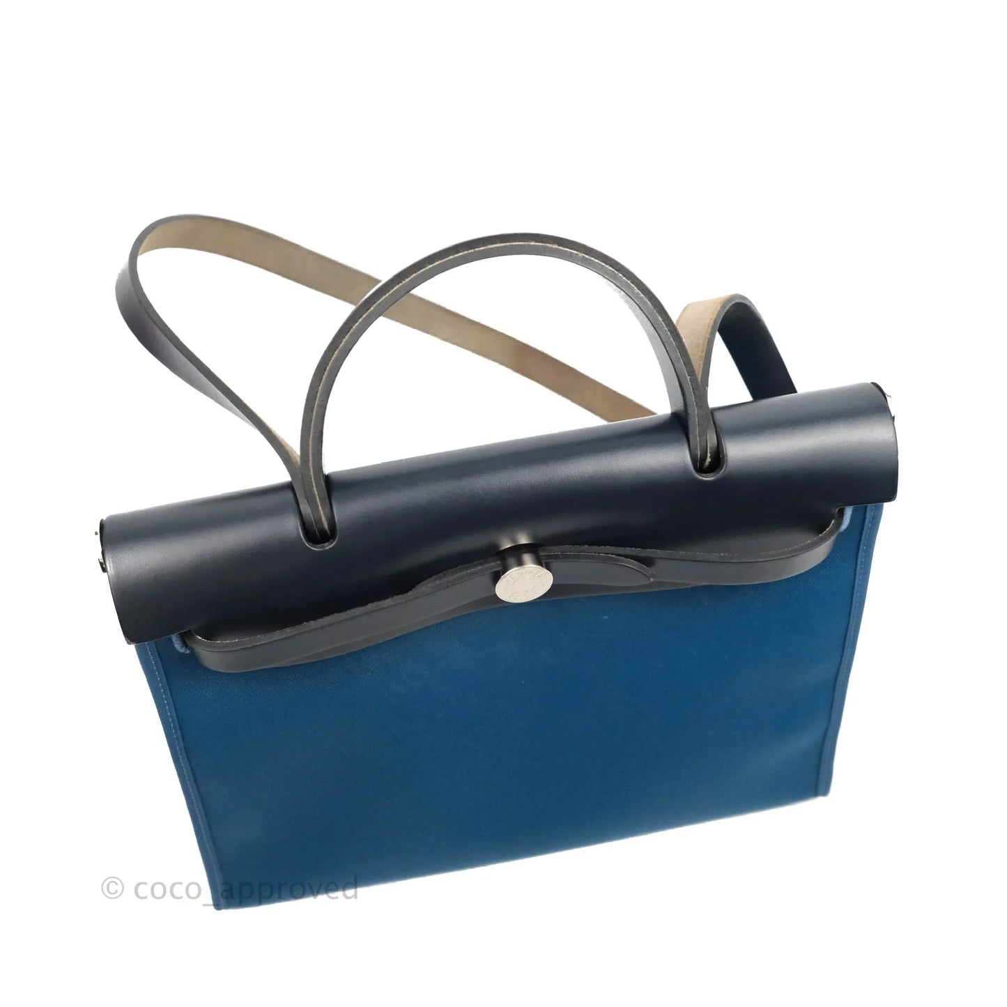 Hermès Herbag Zip 31 Bleu Ocean/Bleu Indigo Canvas Palladium Hardware