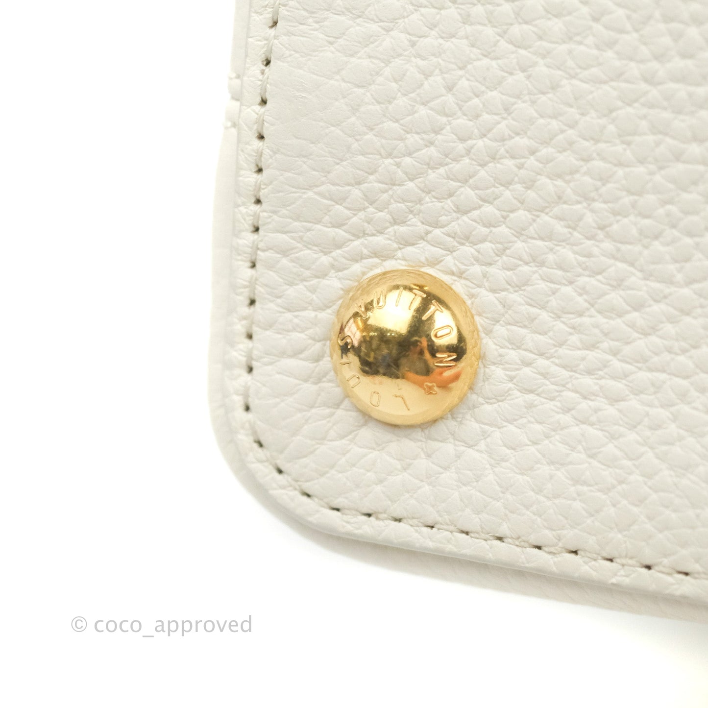 Louis Vuitton Taurillon Capucines BB Snow / Cedrat