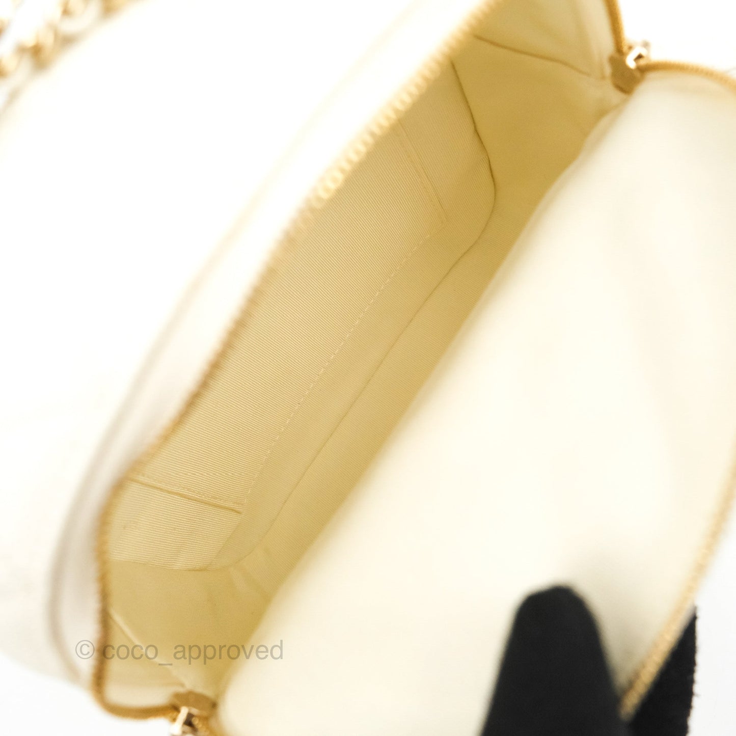 Chanel Quilted Small CC Day Backpack Ivory Caviar Gold Hardware