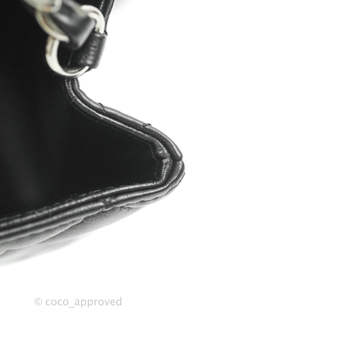 Chanel Quilted Mini Rectangular Black Lambskin Dark Silver Hardware