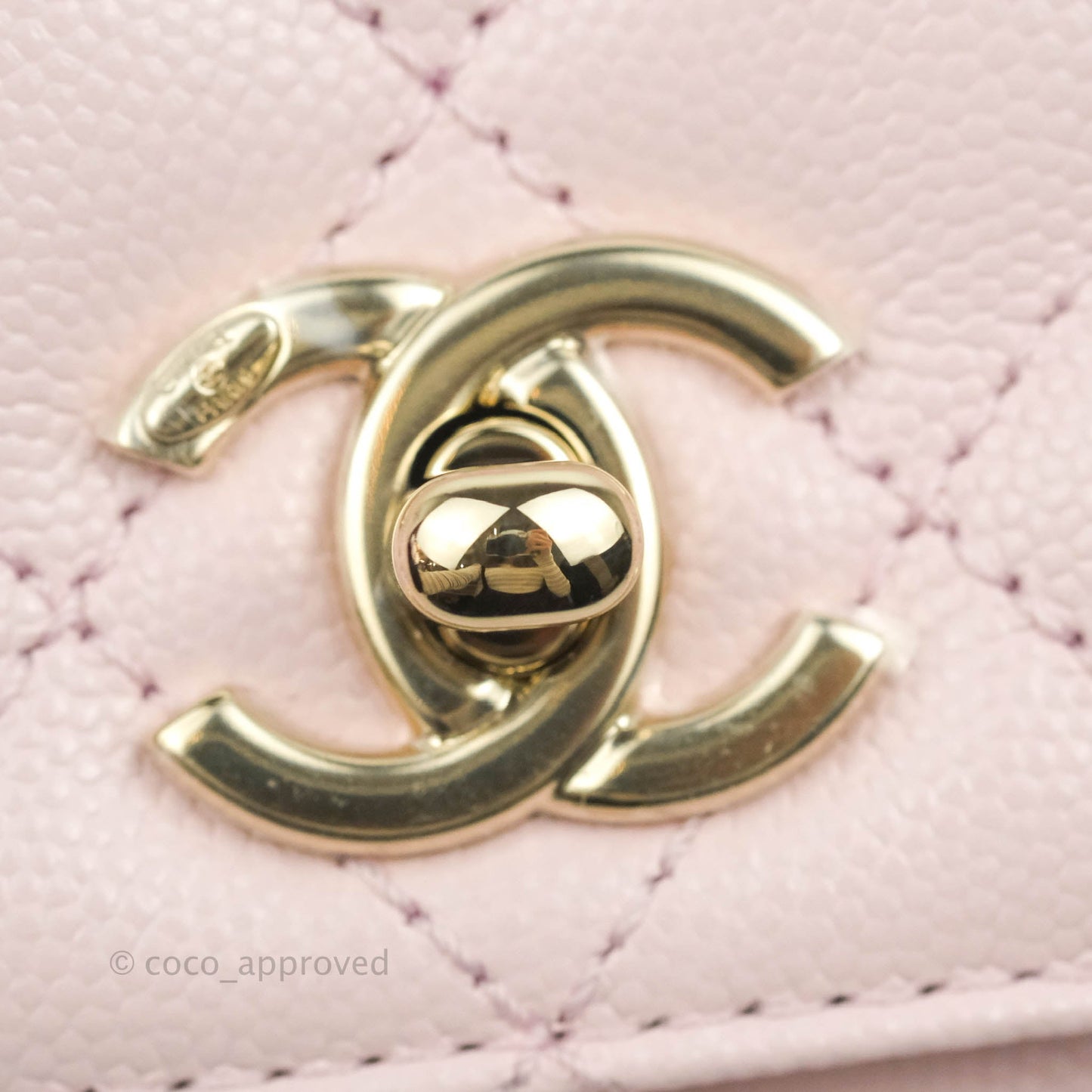 Chanel Small Coco Handle Light Pink Caviar Gold Hardware
