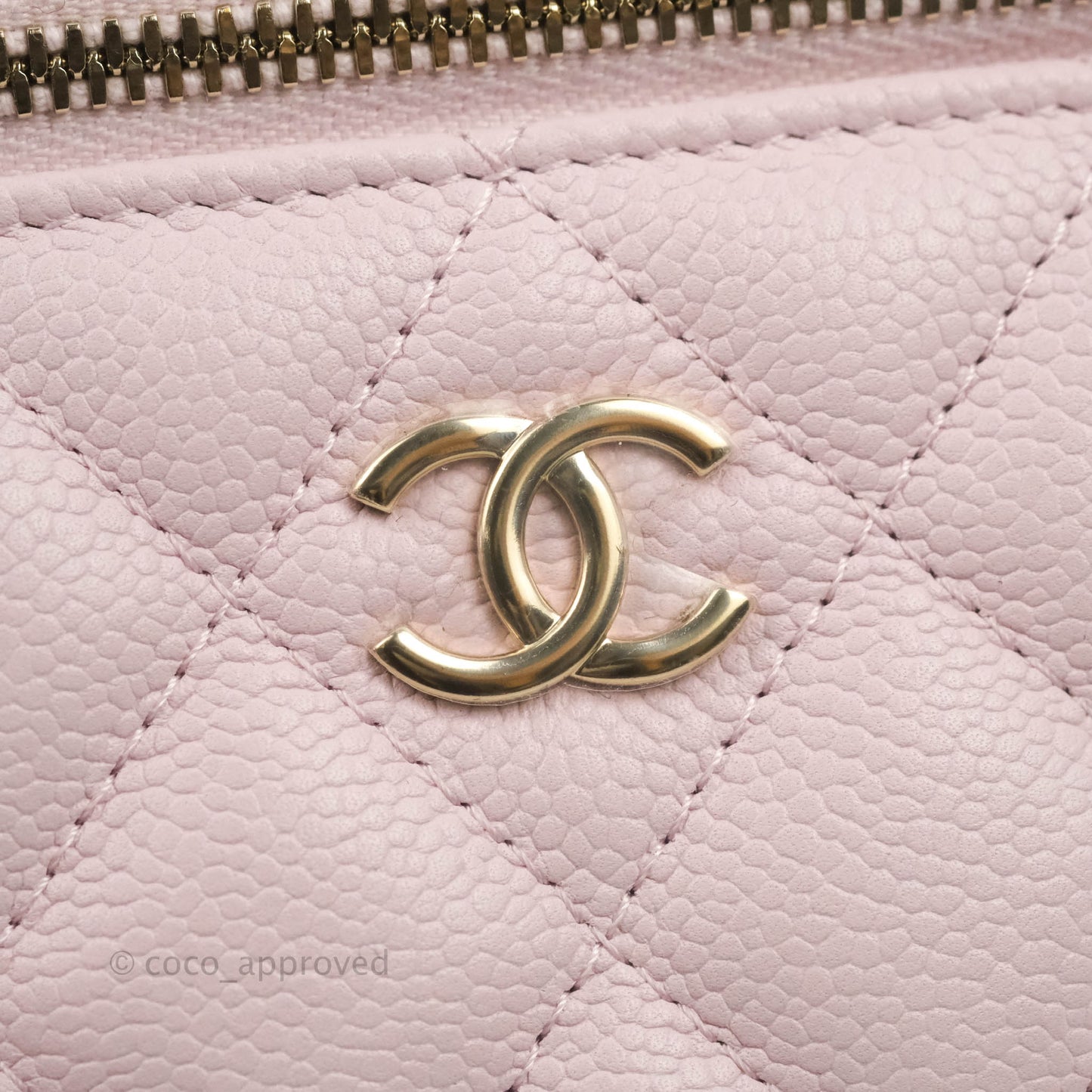 Chanel Vanity with Chain Light Pink Caviar Gold Hardware