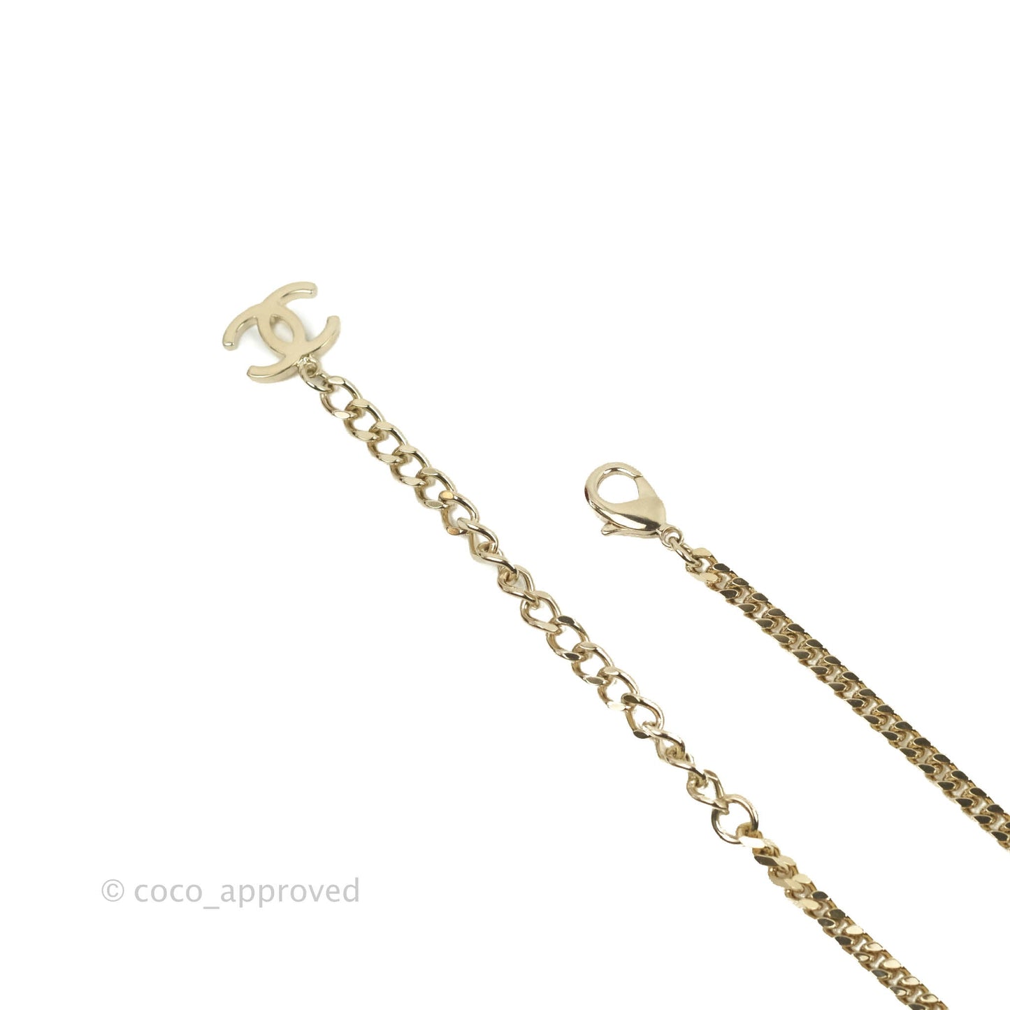 Chanel CC Crystal Chain Necklace Gold & Silver Tone 22V