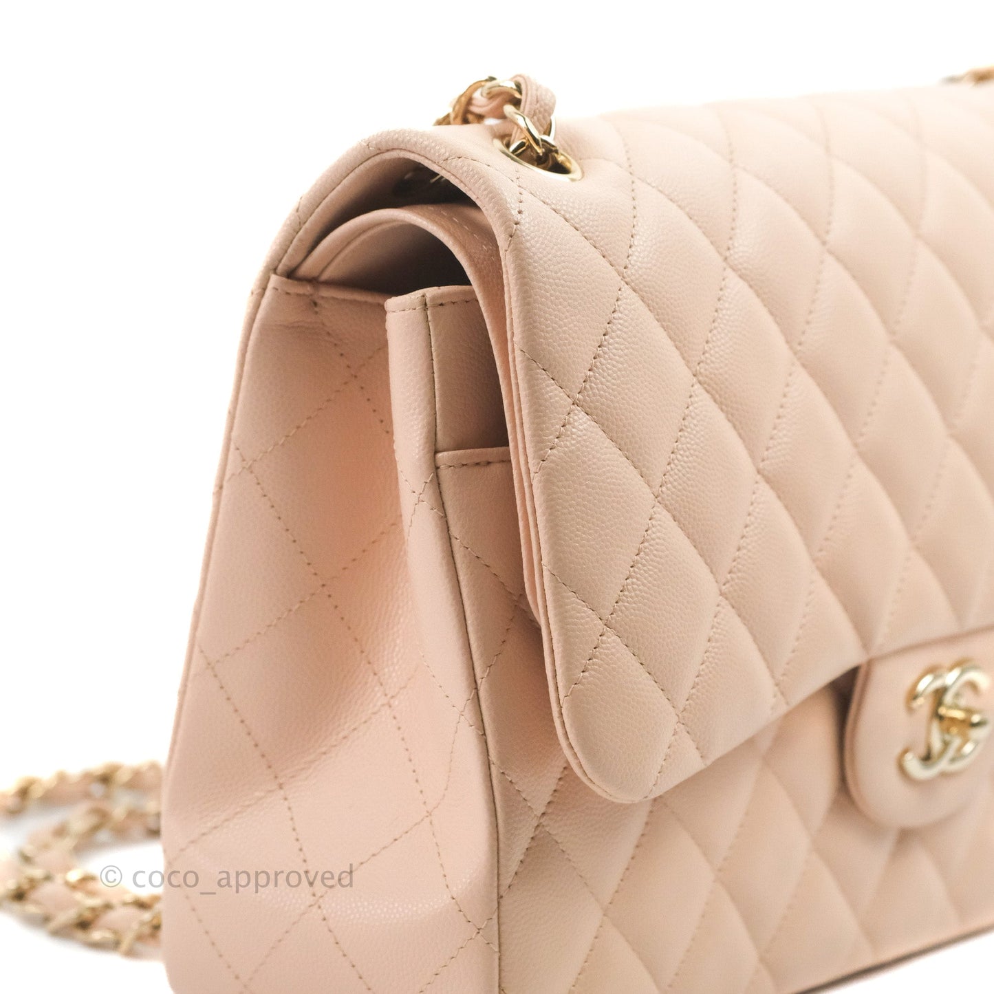 Chanel Jumbo Double Flap Rose Clair Pink Caviar Gold Hardware⁣⁣