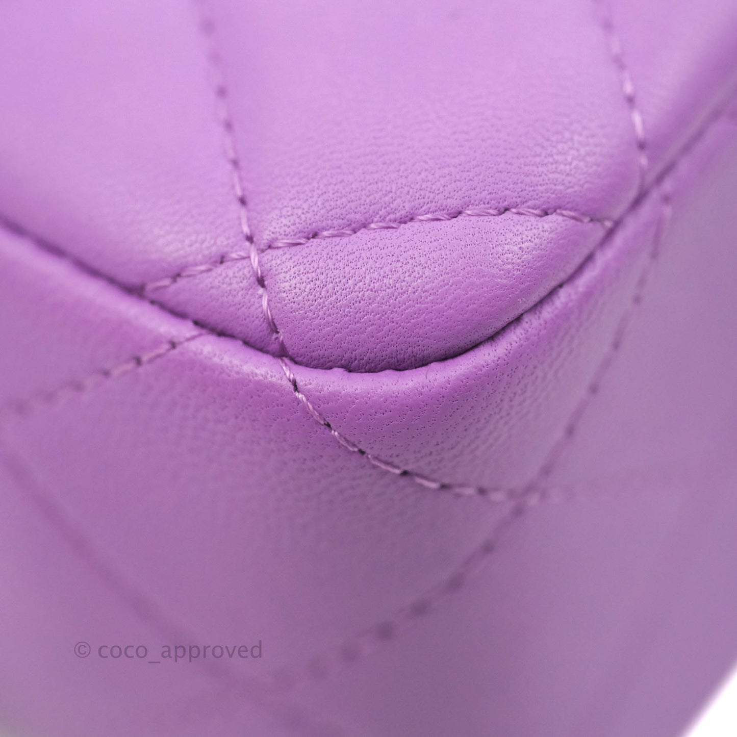Chanel Quilted Mini Rectangular Flap Purple Lambskin Silver Hardware