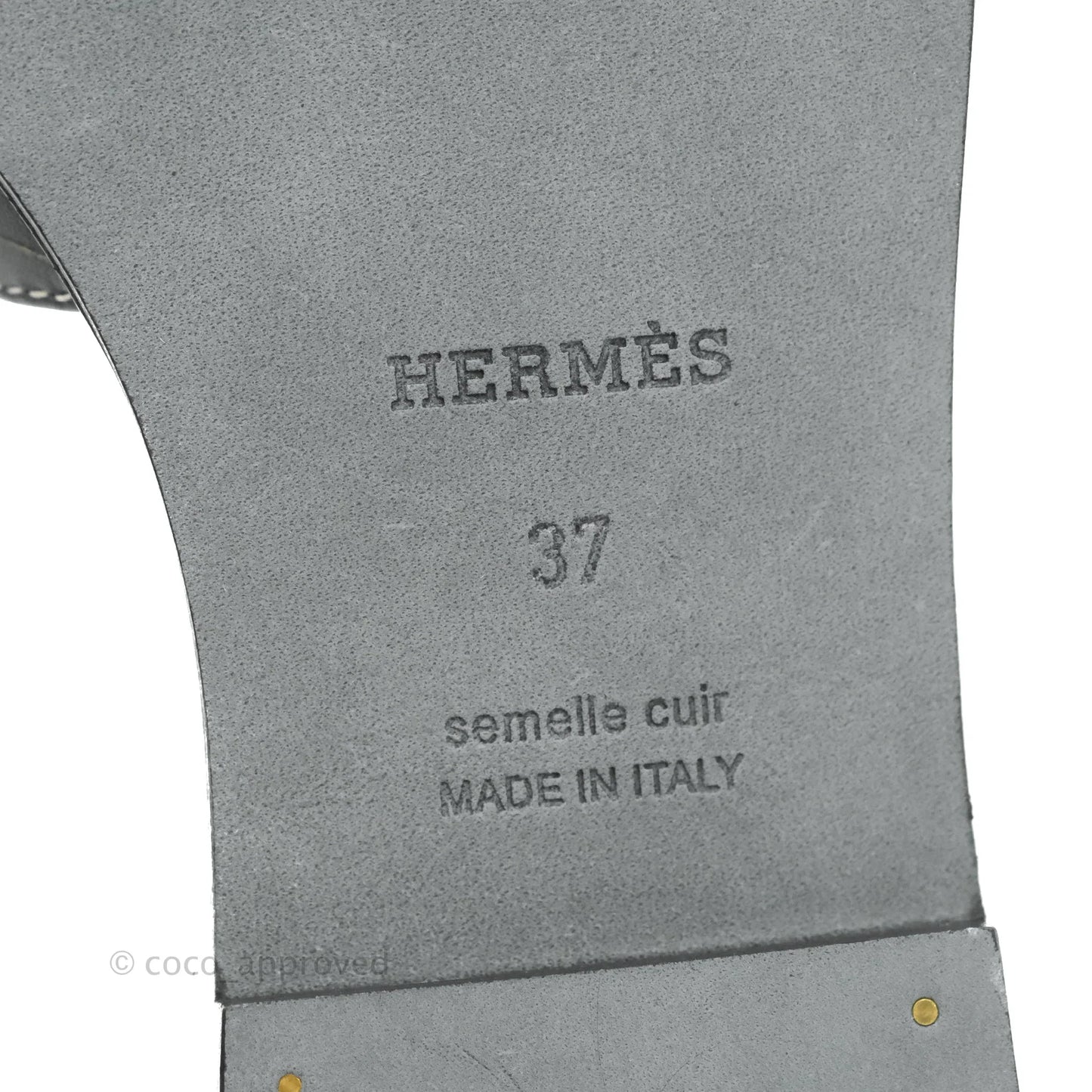 Hermès Oran Sandals in Black Size 37