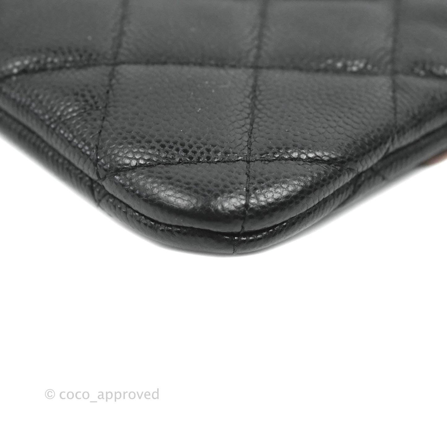 Chanel Quilted Mini O case Black Caviar Gold Hardware