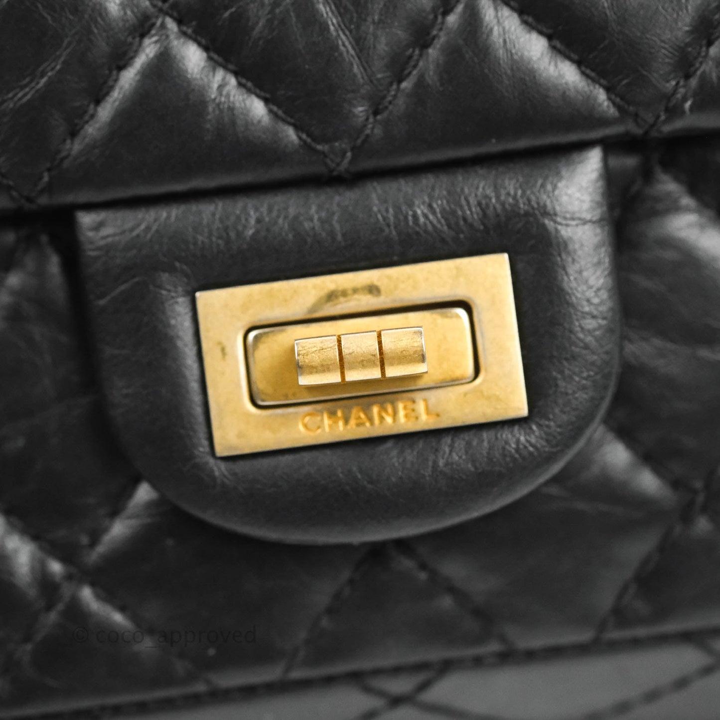 Chanel Reissue 225 Quilted Flap Black Aged Calfskin Aged Gold Hardware