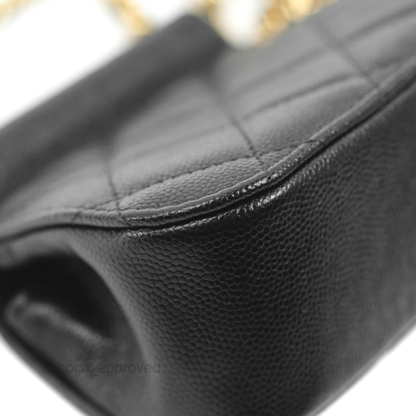 Chanel Quilted Clutch With Chain Black Caviar Gold Hardware