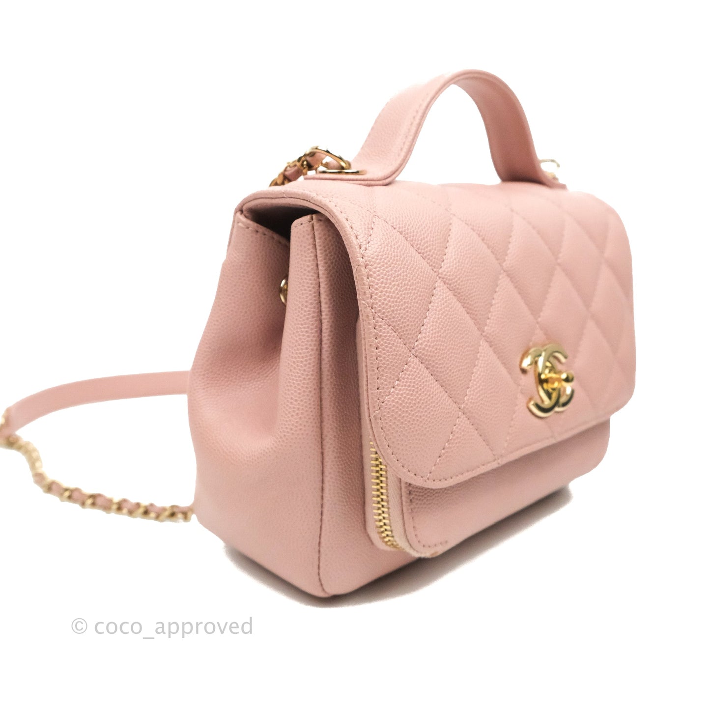 Chanel Quilted Small Business Affinity Flap Pink Caviar Gold Hardware