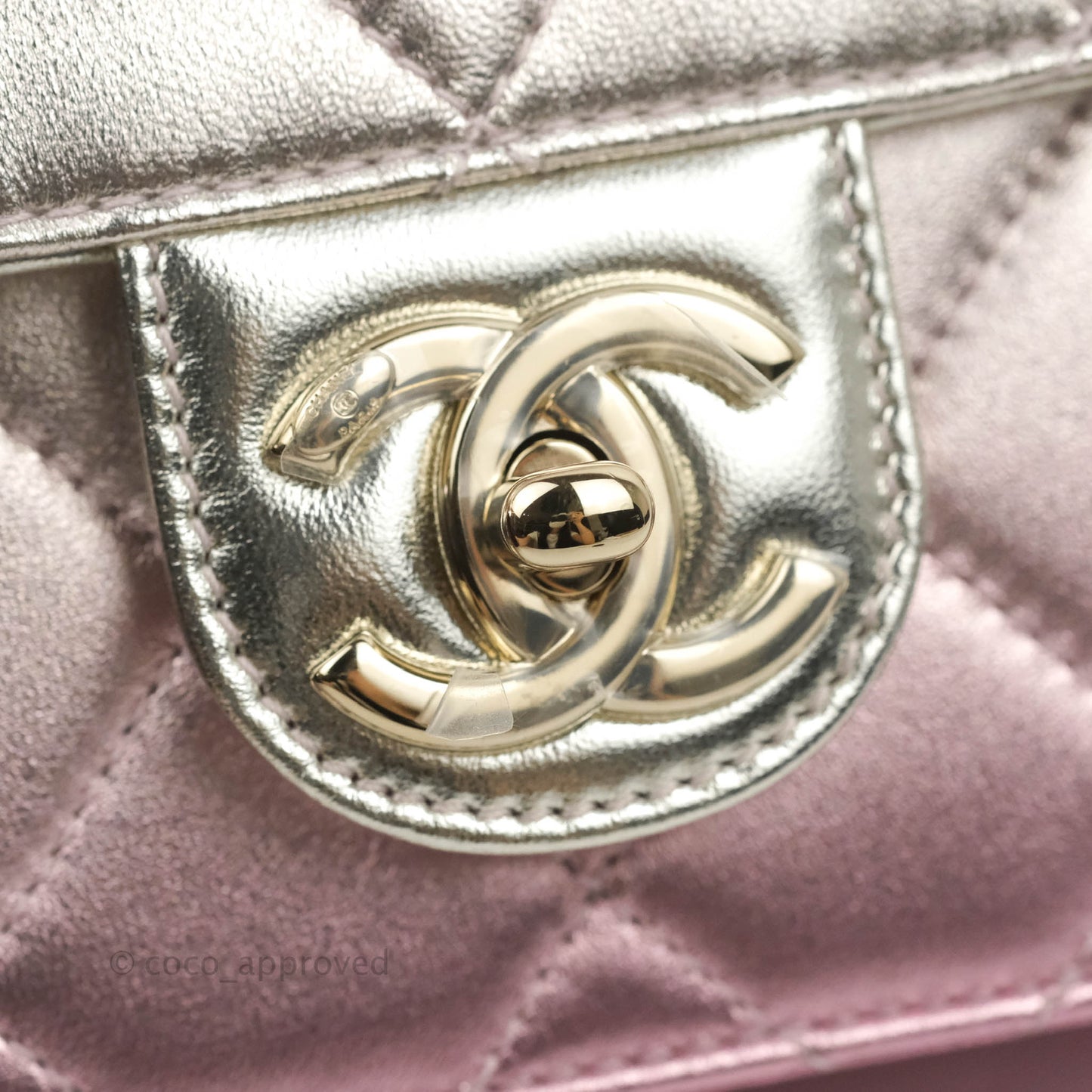 Chanel Quilted Small Like The Wallet Flap Metallic Pink Silver Light Gold Hardware 22C