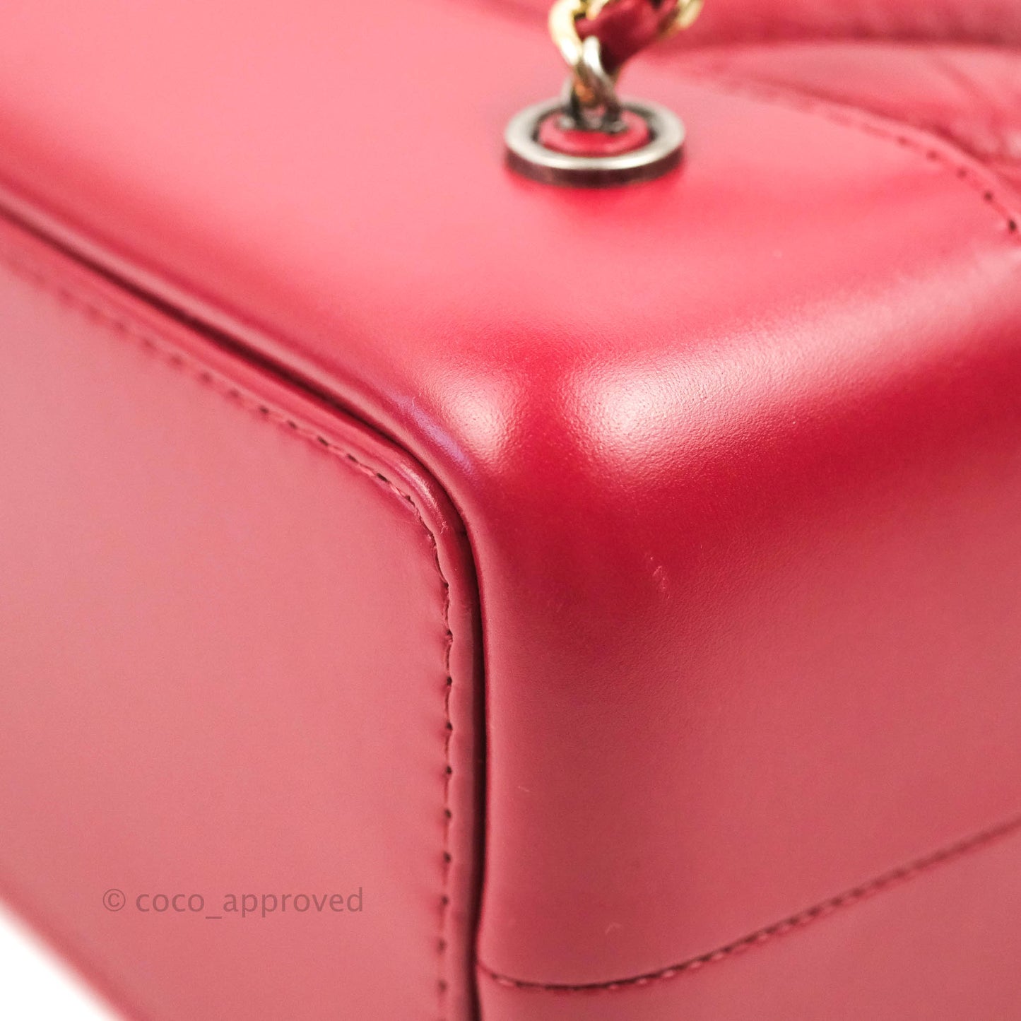 Chanel Small Chevron Gabrielle Backpack Dark Pink Aged Calfskin