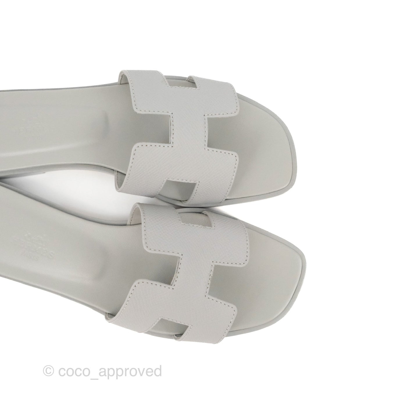 Hermès Oran Sandals Bleu Glacier Epsom Size 36