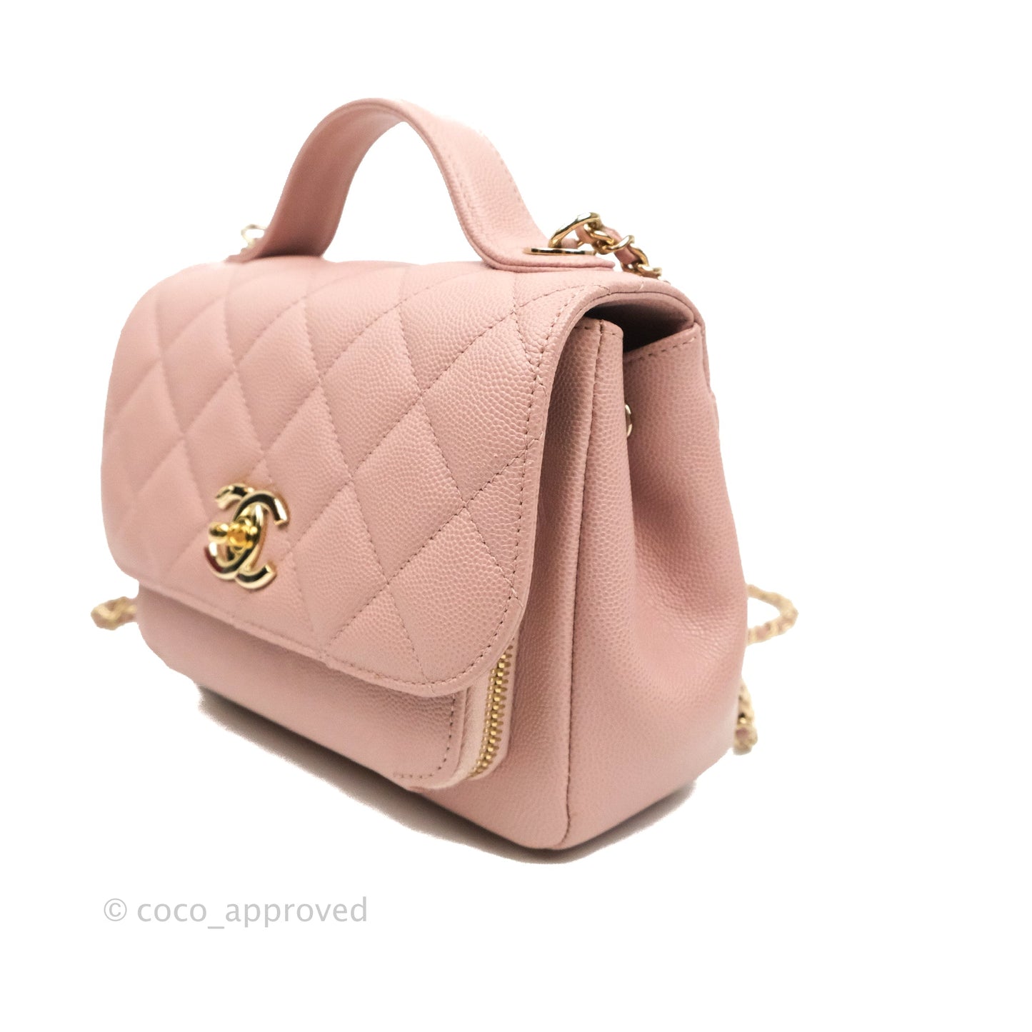 Chanel Quilted Small Business Affinity Flap Pink Caviar Gold Hardware